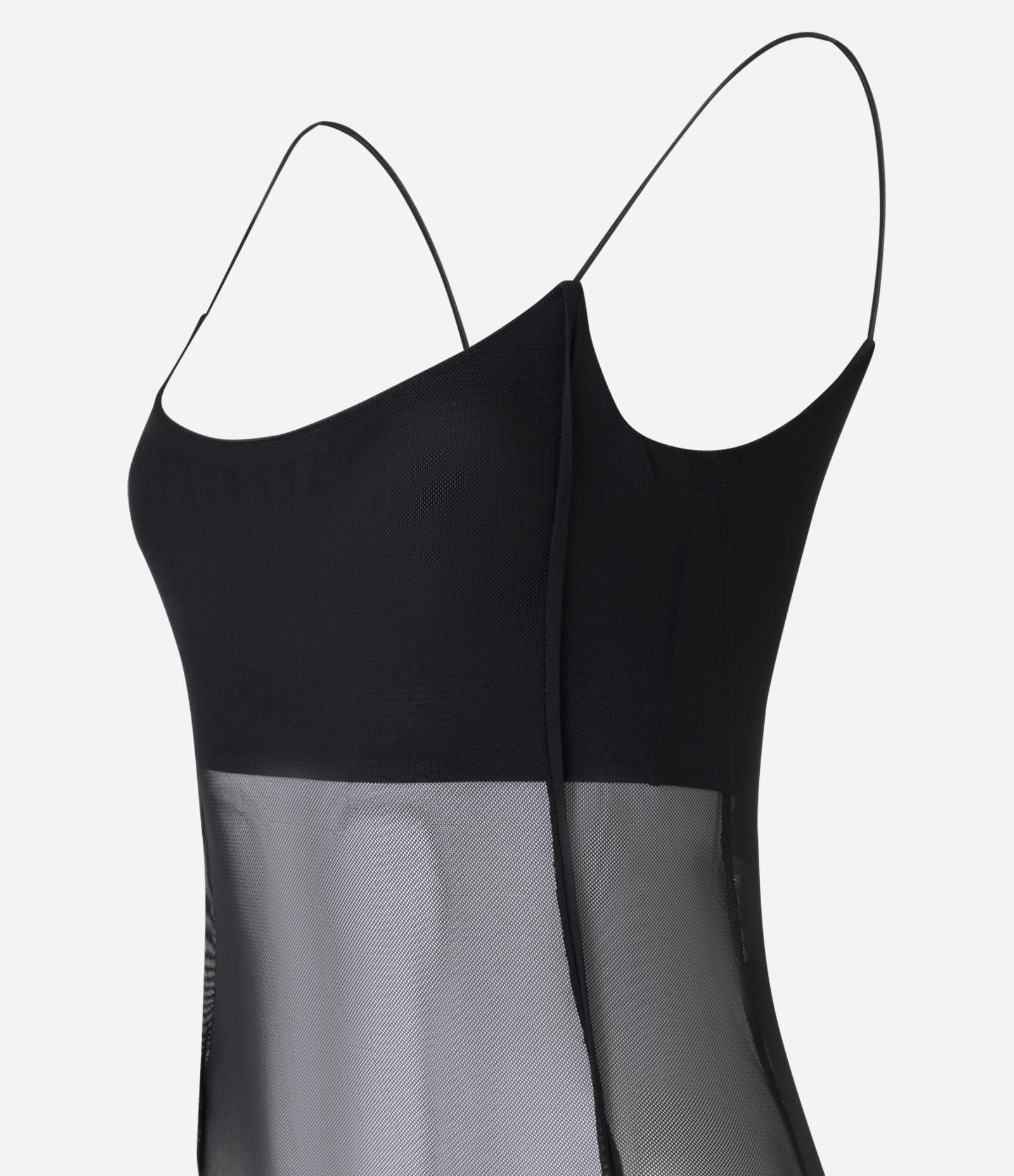 Body em Tule com Recorte e Transparência Preto 5