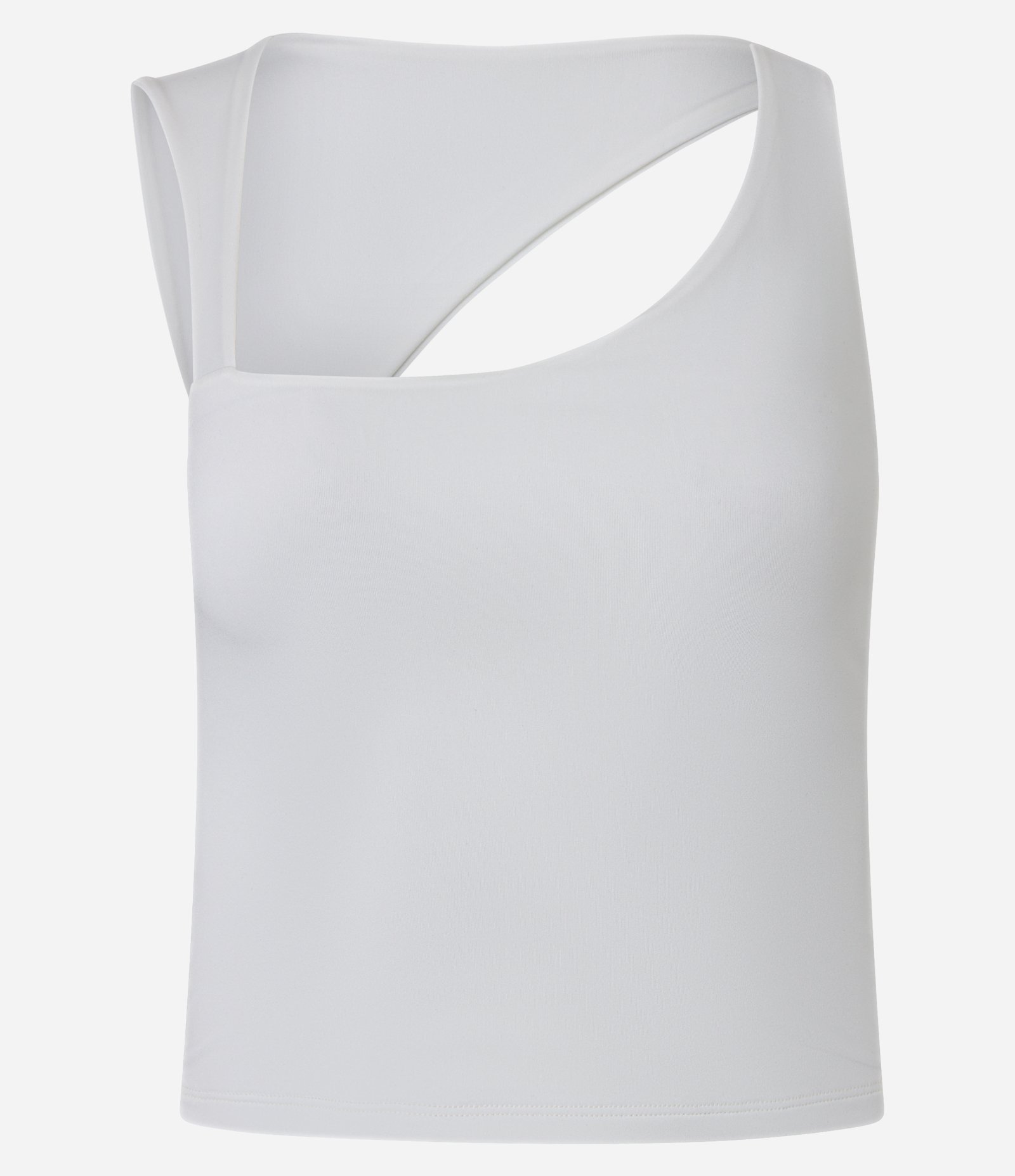 Blusa Regata em Microfibra com Decote Assimétrico Branco 5