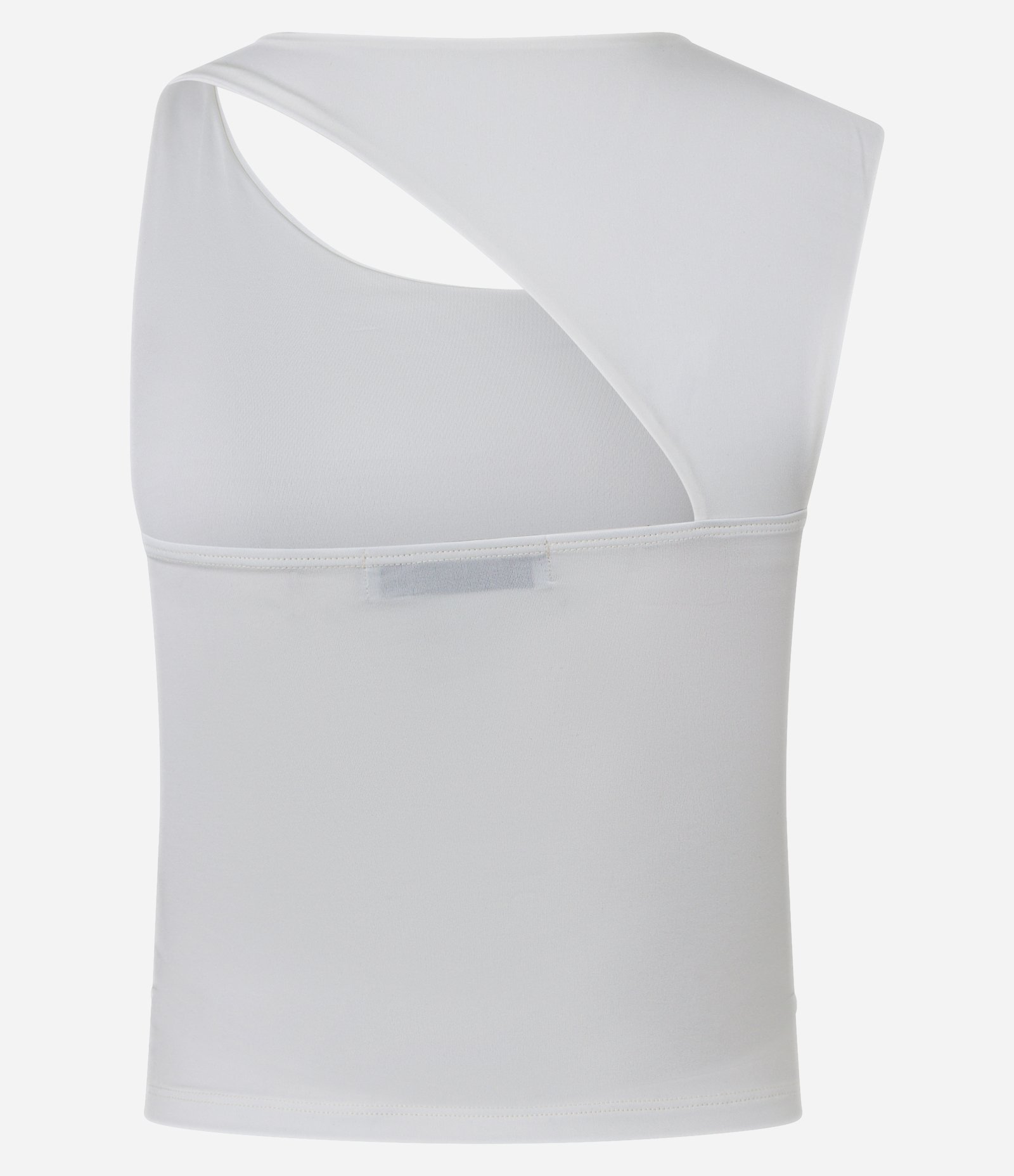 Blusa Regata em Microfibra com Decote Assimétrico Branco 6