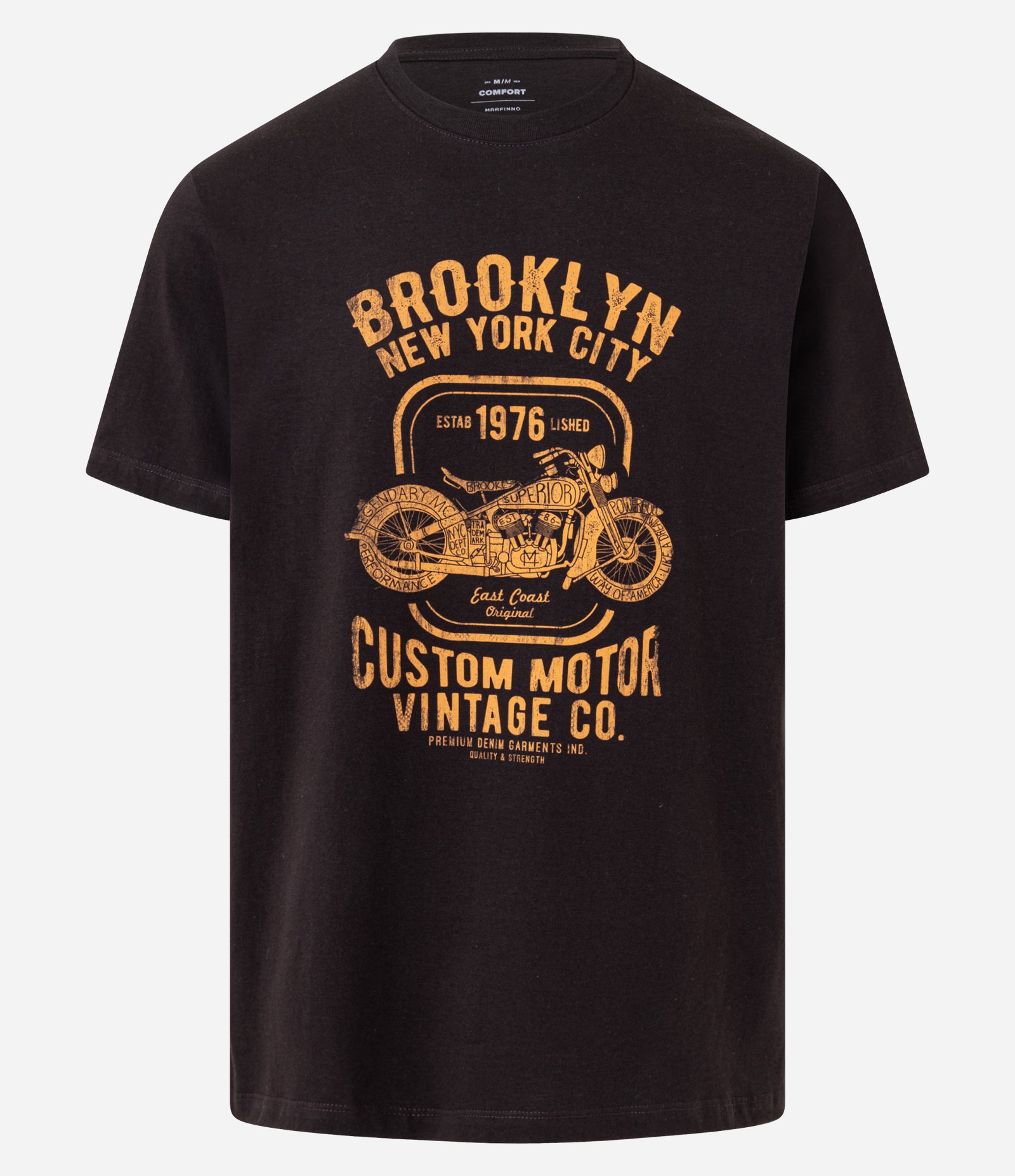 Camiseta Comfort em Algodão com Estampa de Moto e Lettering Brooklyn Preto 5