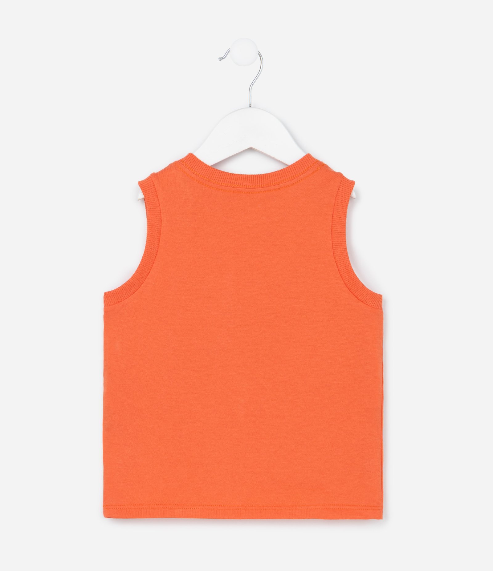 Camiseta Regata Infantil com Bolsinho Estampado de Trator Tam - 1 a 6 Anos Laranja 2