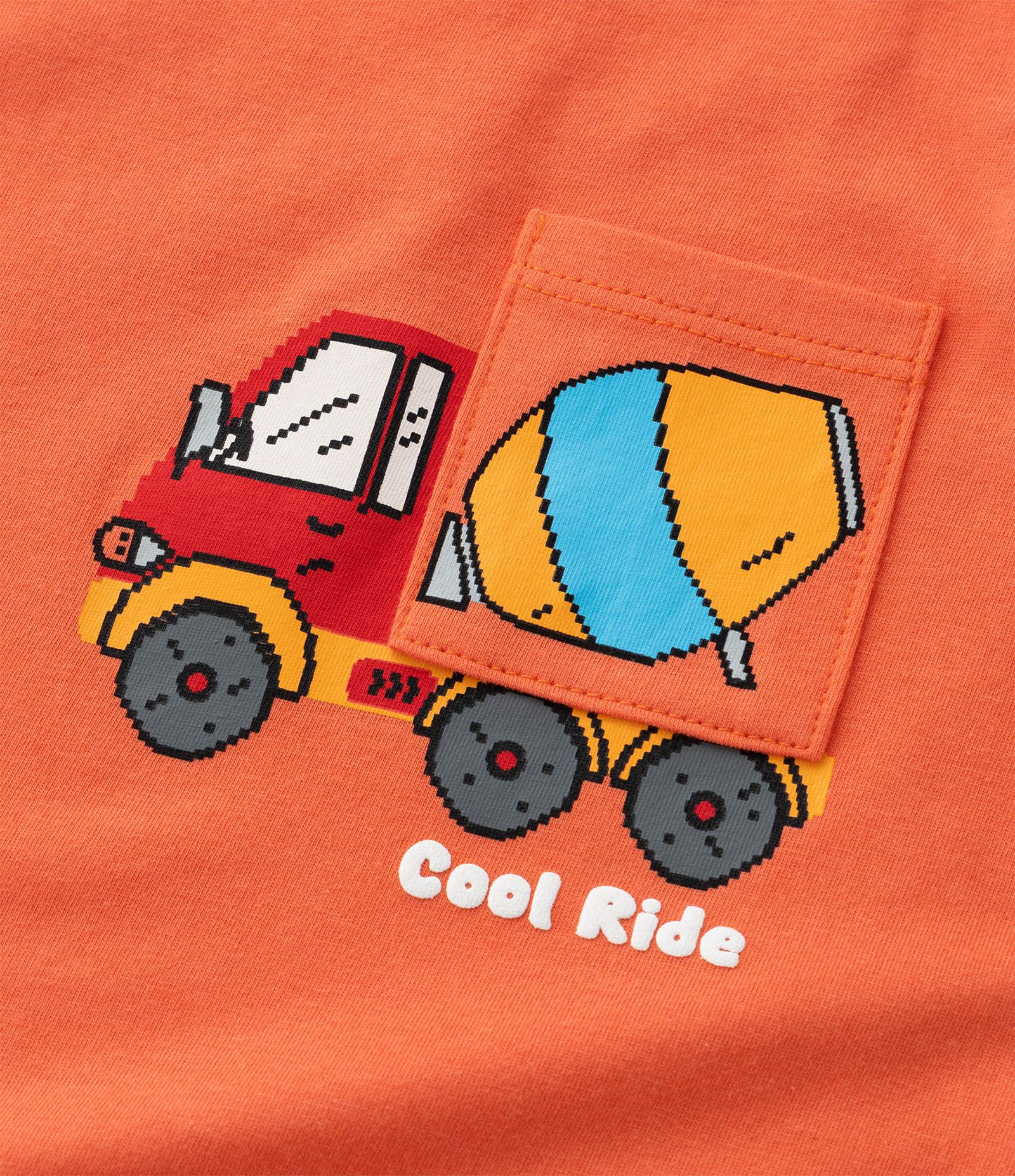 Camiseta Regata Infantil com Bolsinho Estampado de Trator Tam - 1 a 6 Anos Laranja 4