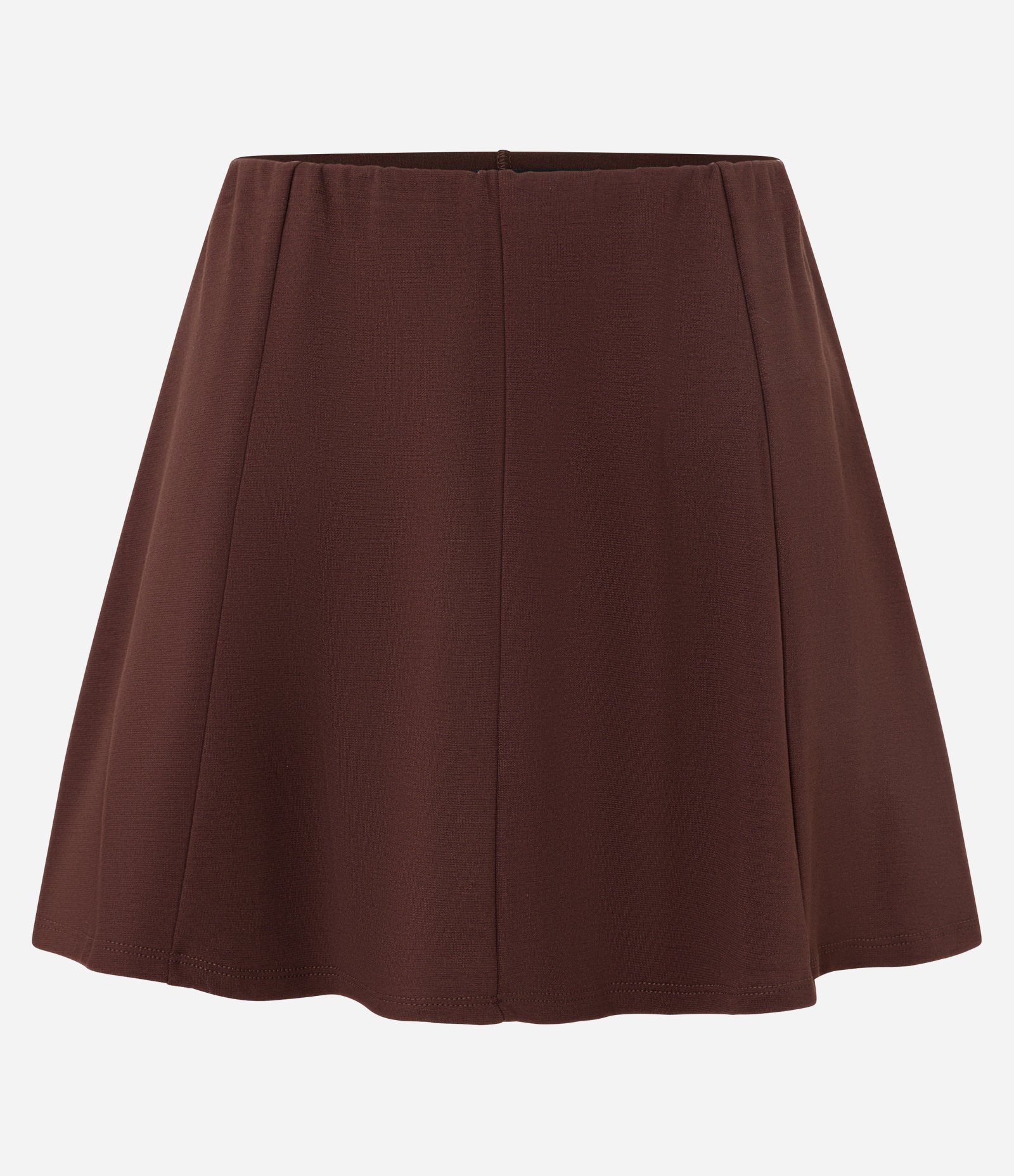 Short Saia em Ponto Roma com Recortes Marrom 5