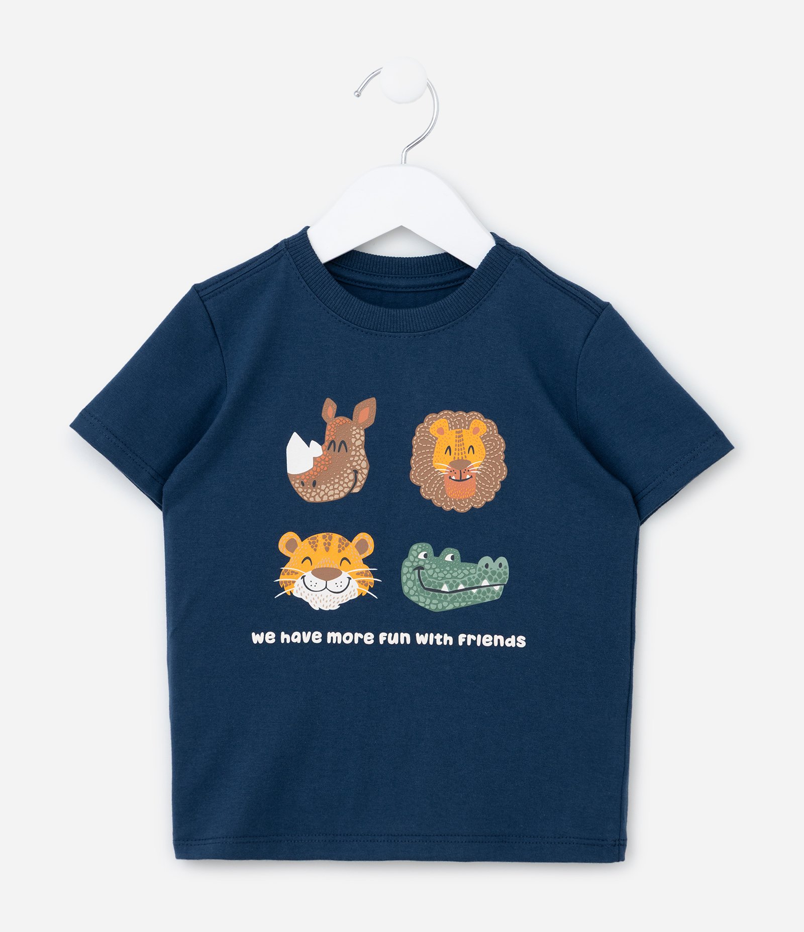 Camiseta Infantil com Estampa Bichinhos em Relevo - 1 a 6 Anos Azul 1