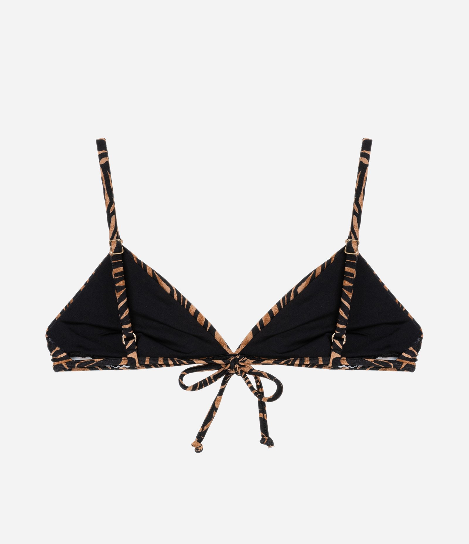 Biquíni Top Triangulo Fixo em Microfibra com Estampa Animal Print Zebrada Marrom 6