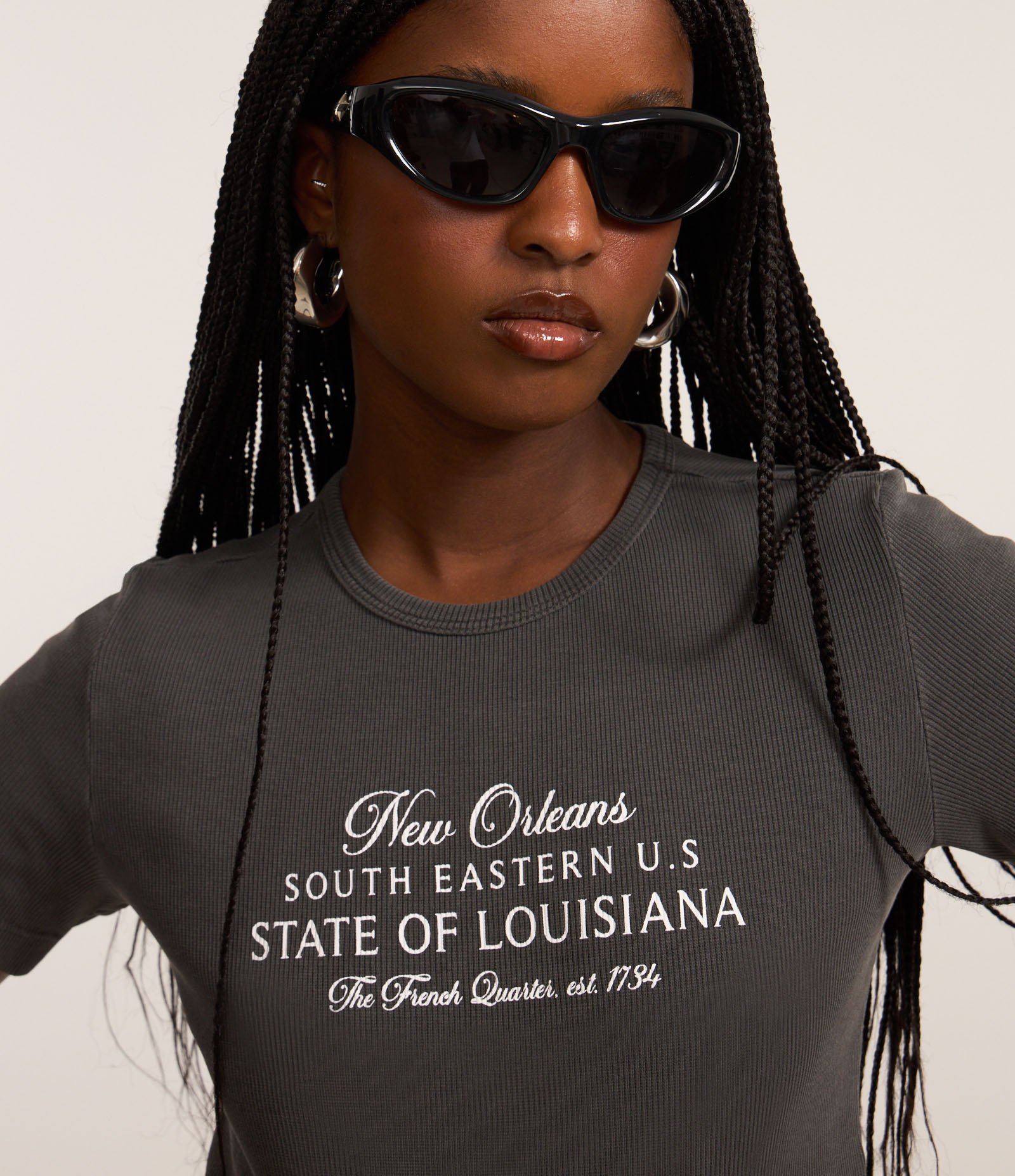 Camiseta New T-Shirt em Ribana com Estampa New Orleans Cinza Escuro 3