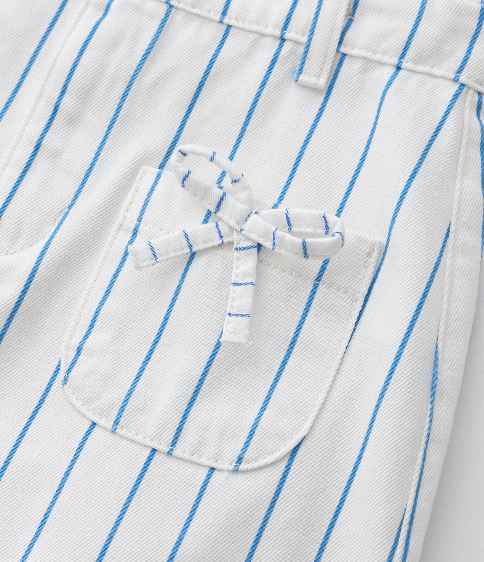 Saia Regular Infantil em Sarja com Estampa de Listras e Lacinho - Tam 5 a 14 Anos Branco 8