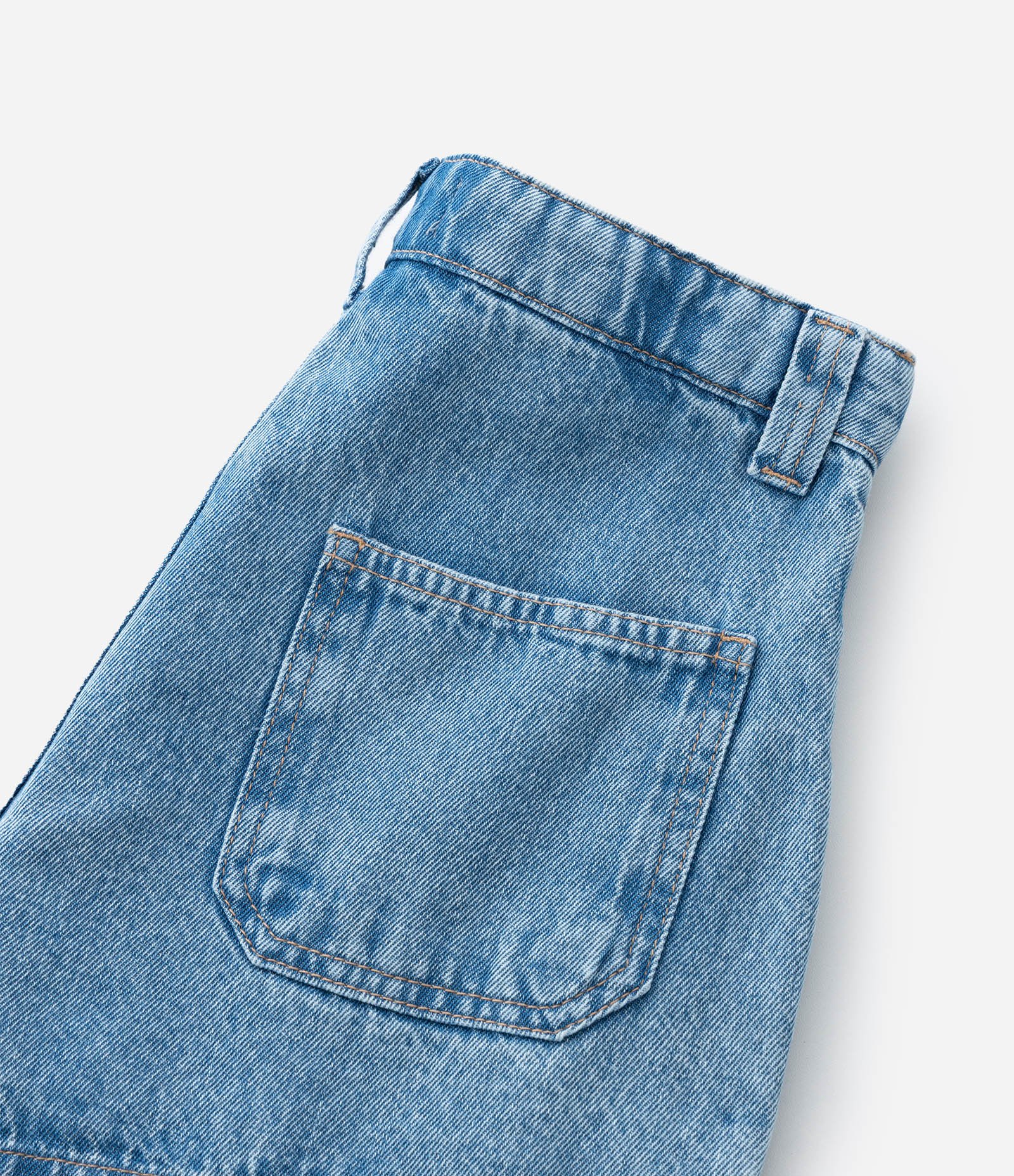 Short Mom Infantil em Jeans com Amarração em Faixa - Tam 5 a 14 Anos Azul 7