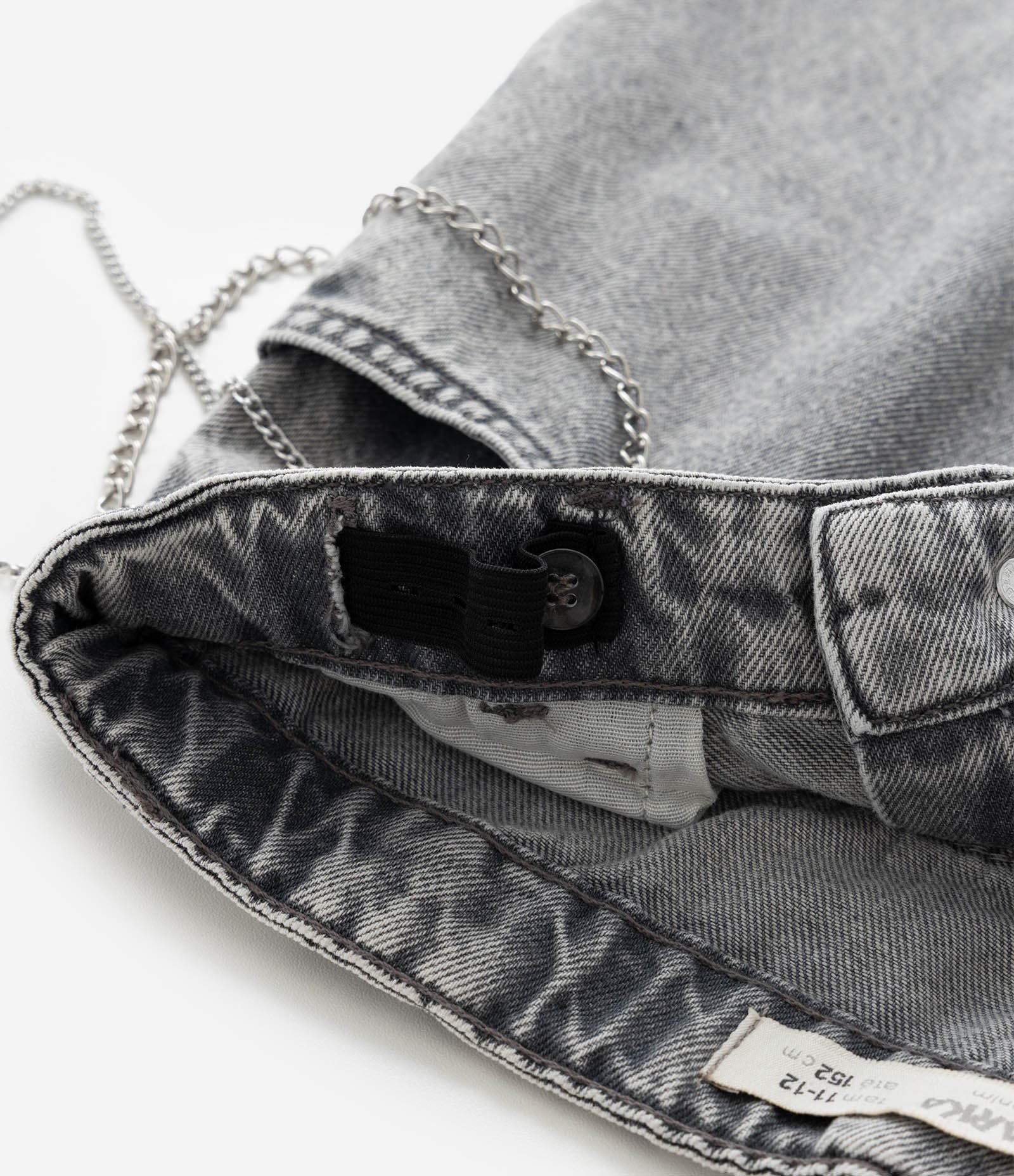 Calça Infantil Wide Leg em Jeans Estonada - Tam 5 a 14 Anos Cinza 4