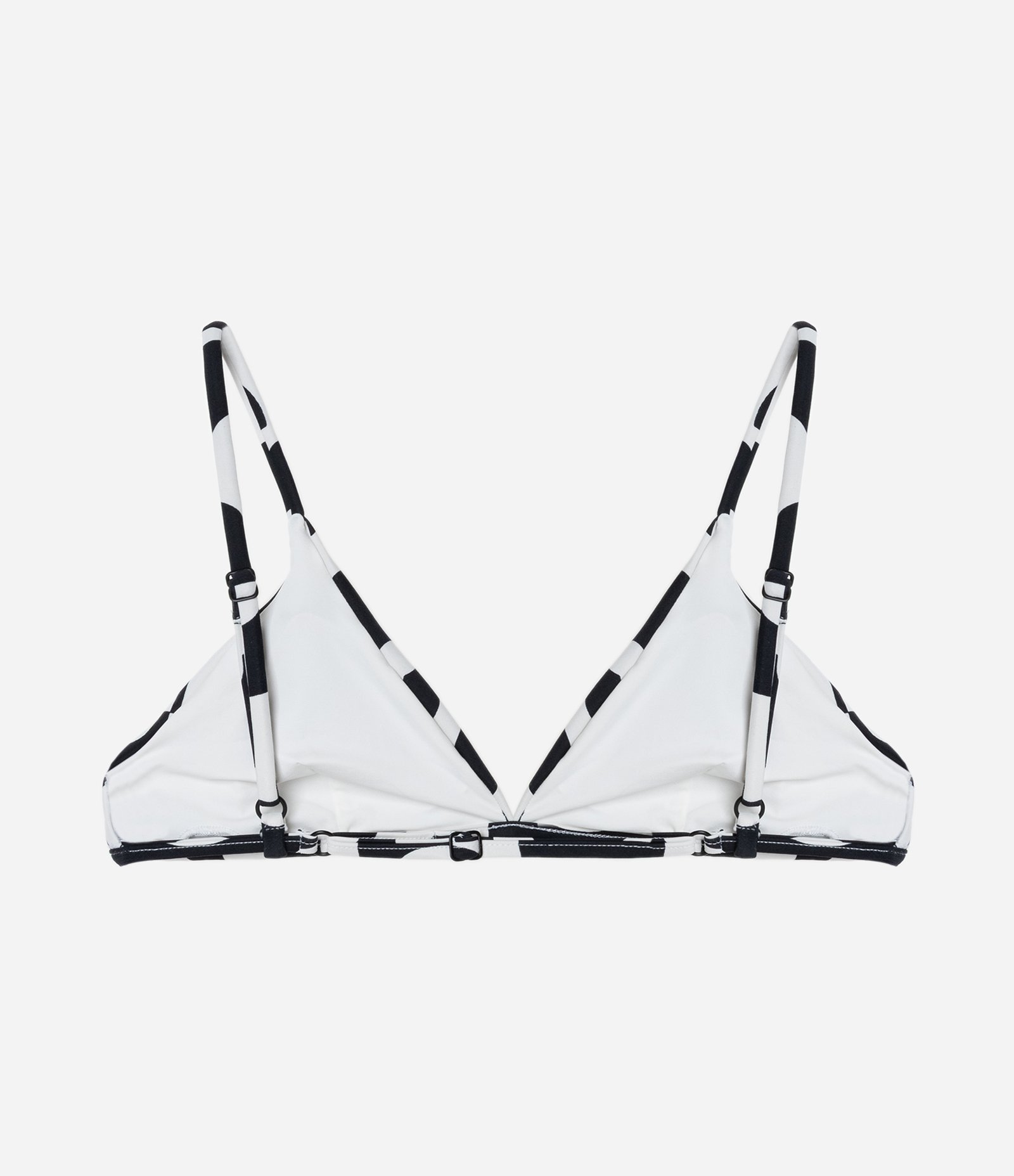 Biquíni Top Triangulo Fixo com Estampa Calçadão e Regulagem nas Costas Preto/Branco 5