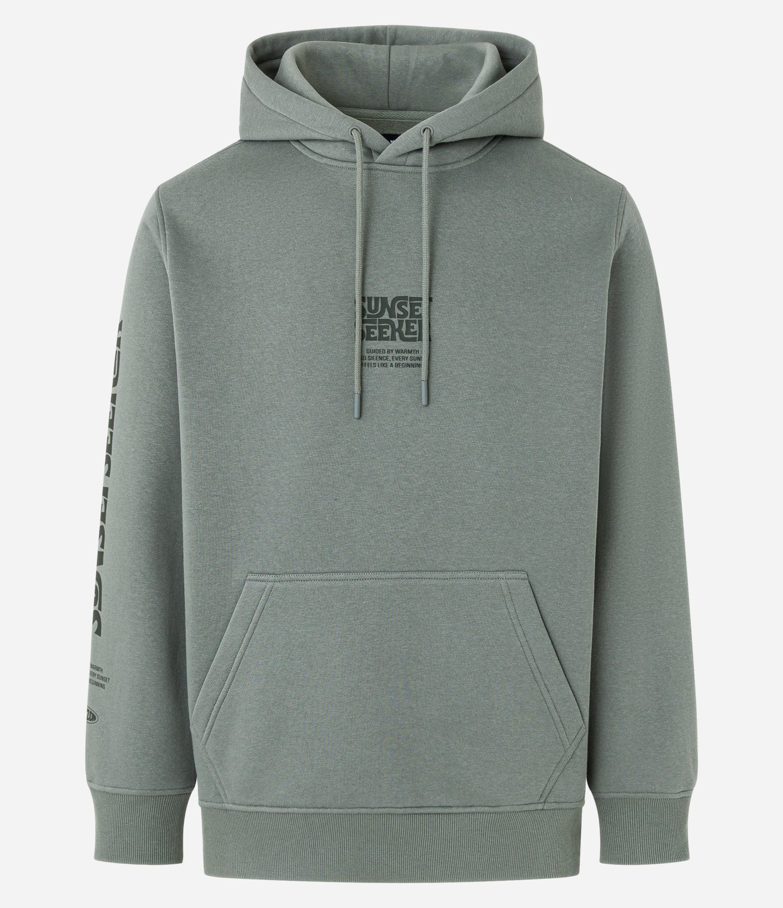 Casaco Comfort em Moletom com Felpa Bolso Canguru e Estampa Lettering Verde 1