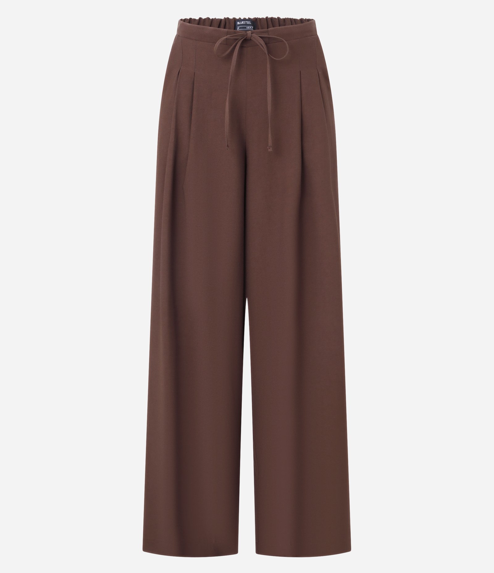 Calça Wide Leg Alfaiatada com Amarração Marrom 6