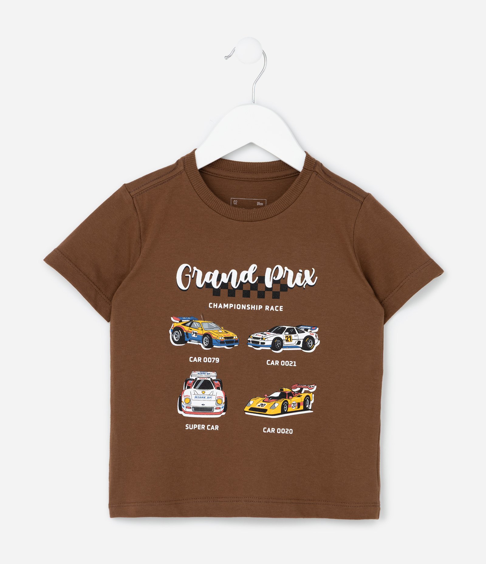 Camiseta Infantil com Estampa de Carros - Tam 1 a 6 Anos Marrom 2