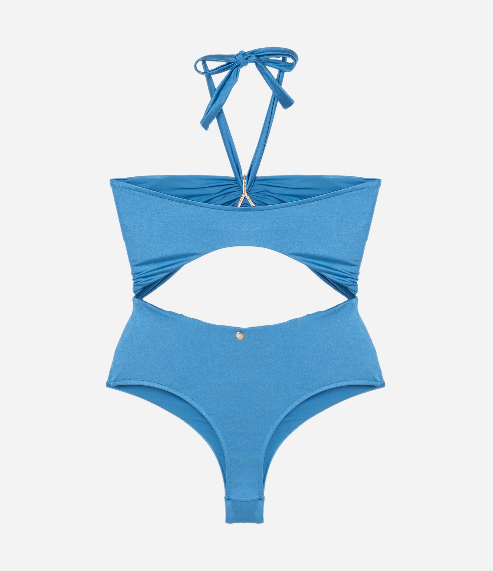 Maiô em Microfibra Brilhante com Vazado e Aviamento de Estrela Azul 6