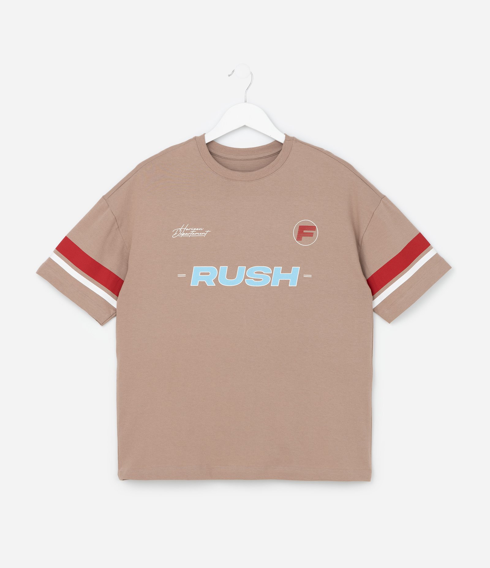 Camiseta Infantil com Listras e Lettering - Tam 5 a 14 Anos Marrom 1