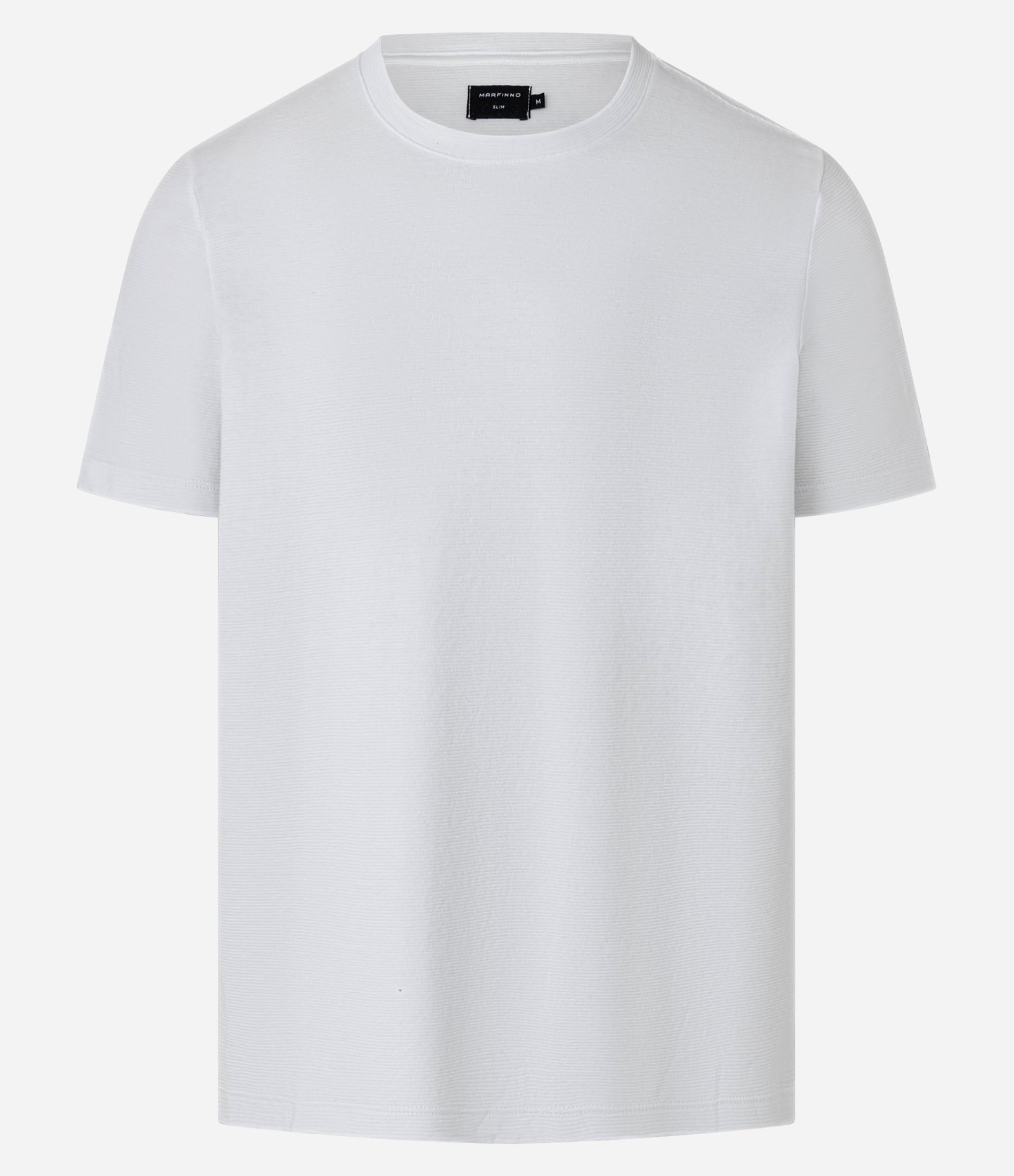 Camiseta Slim em Algodão com Textura Canelada Branco 7