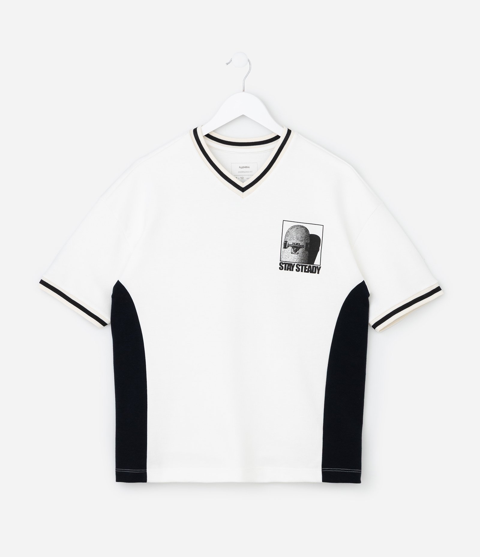 Camiseta Infantil com Estampa e Lettering Stay Steady - Tam 5 a 14 Anos Branco 1