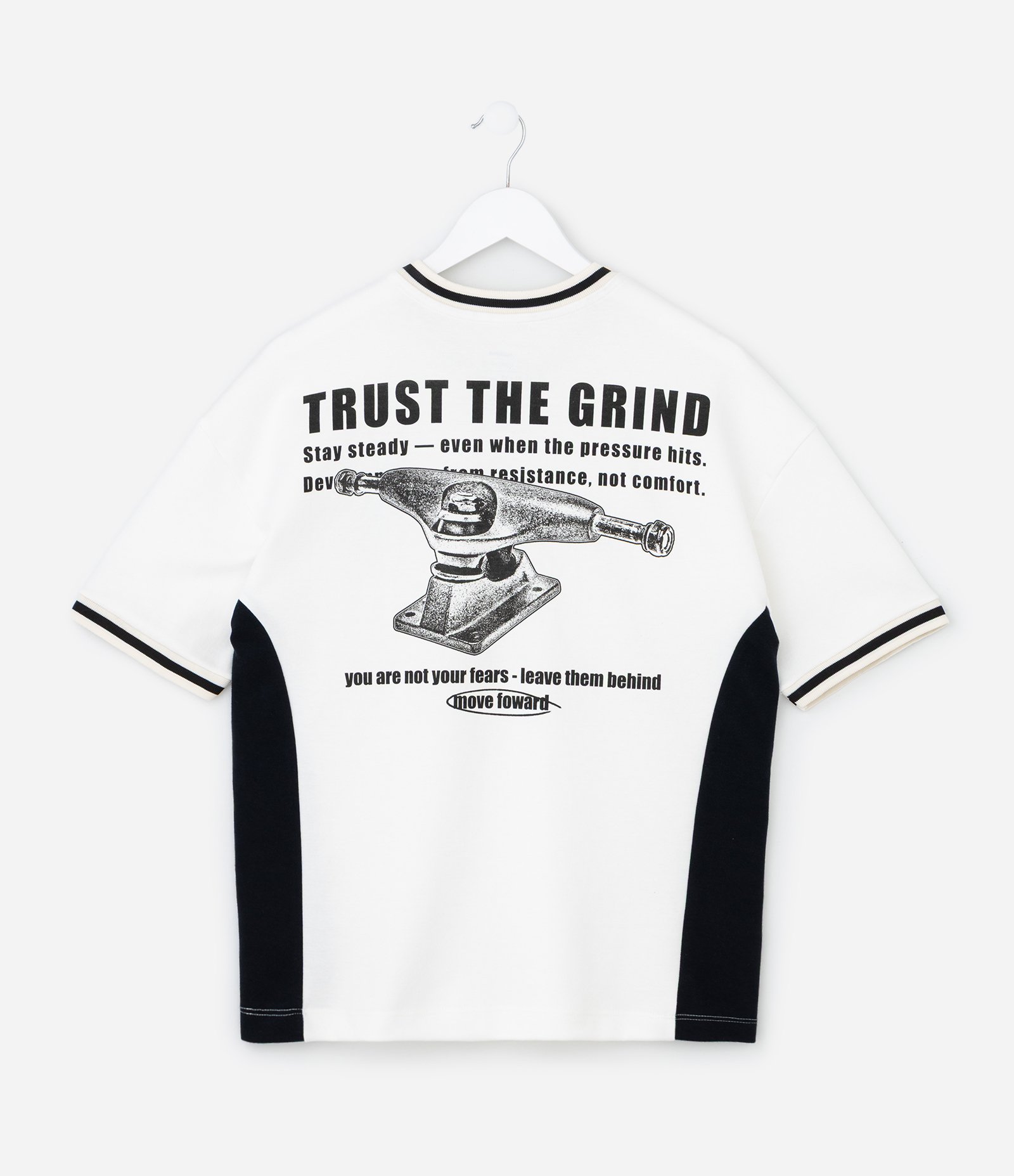 Camiseta Infantil com Estampa e Lettering Stay Steady - Tam 5 a 14 Anos Branco 2