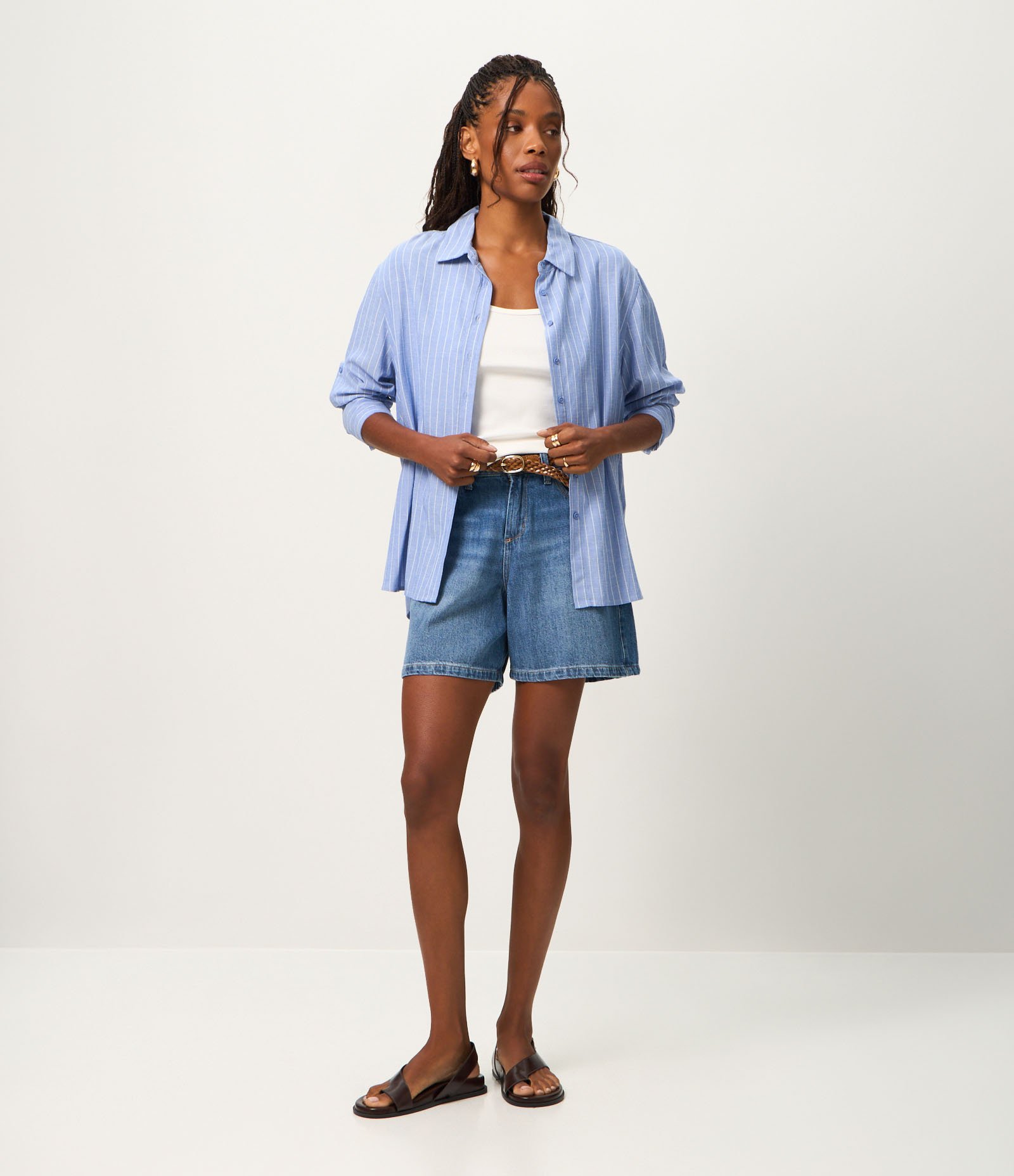 Blusa Canelada em Ribana com Decote U e Alça Fina Branco 2