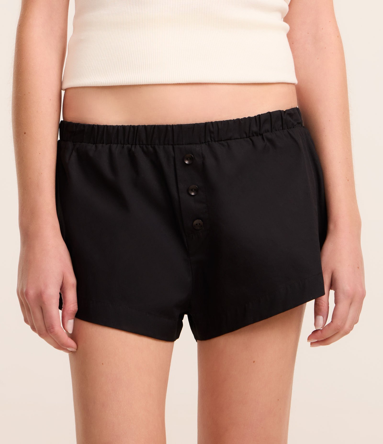 Short Boxer em Tricoline com Elástico na Cintura Preto 2