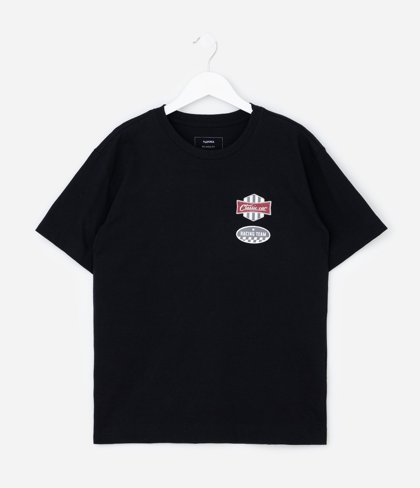 Camiseta Infantil com Lettering Racing Team - Tam 5 a 14 Anos Preto 1