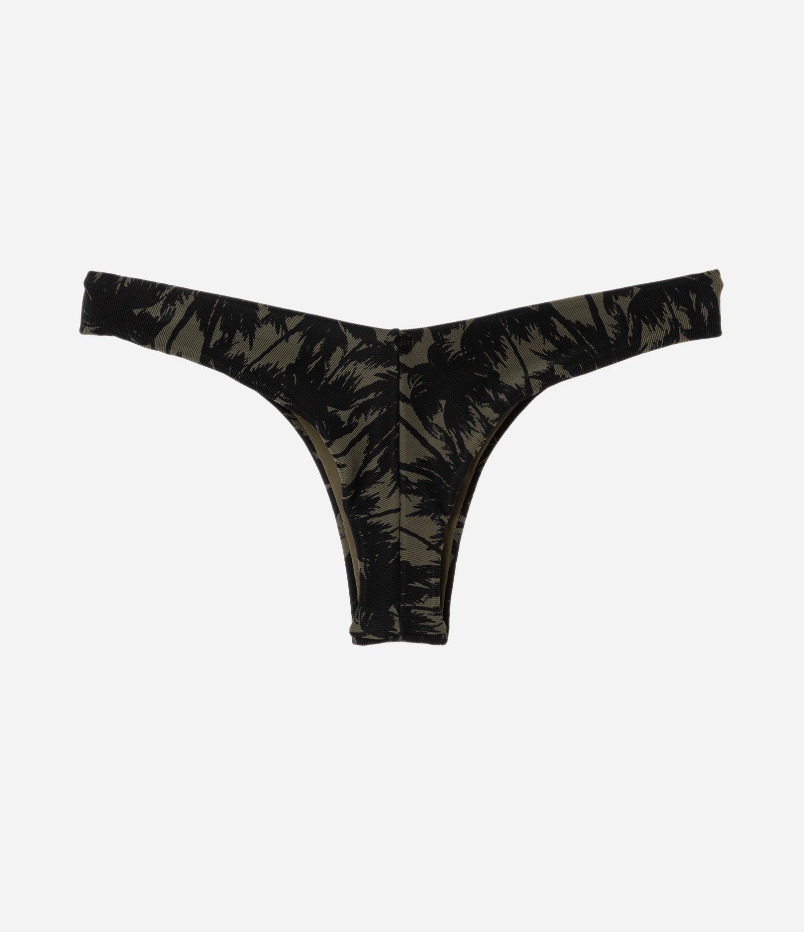 Biquíni Calcinha Asa Delta em Microfibra com Estampa de Folhagem Verde/Preto 7