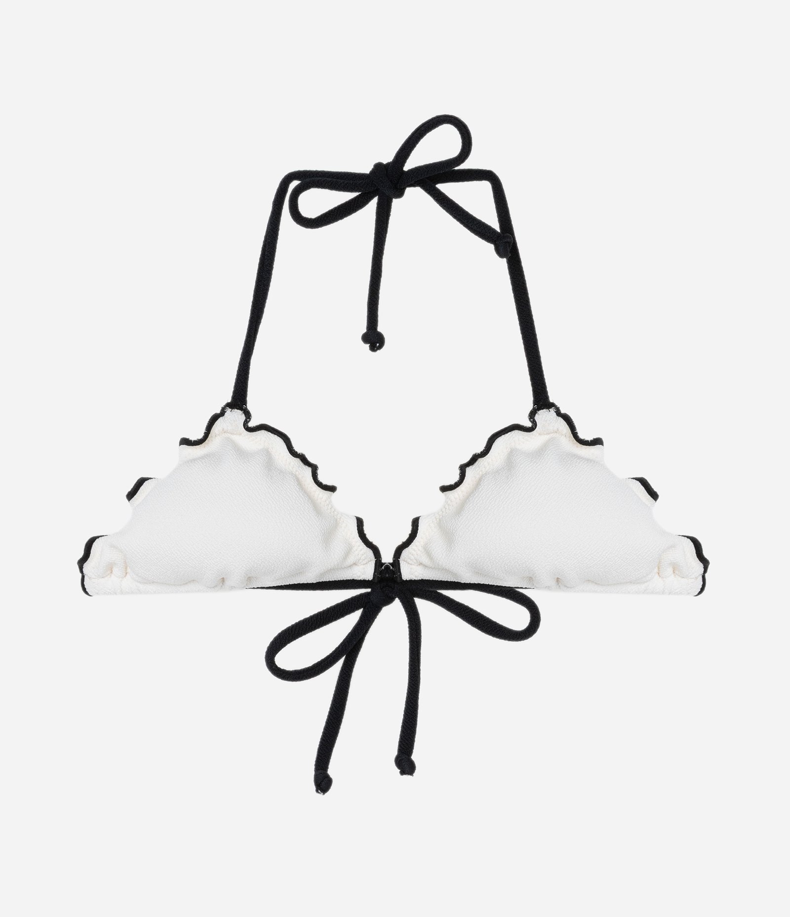 Biquíni Top Cortininha em Microfibra Texturizada com Detalhe Contrastante Branco 5