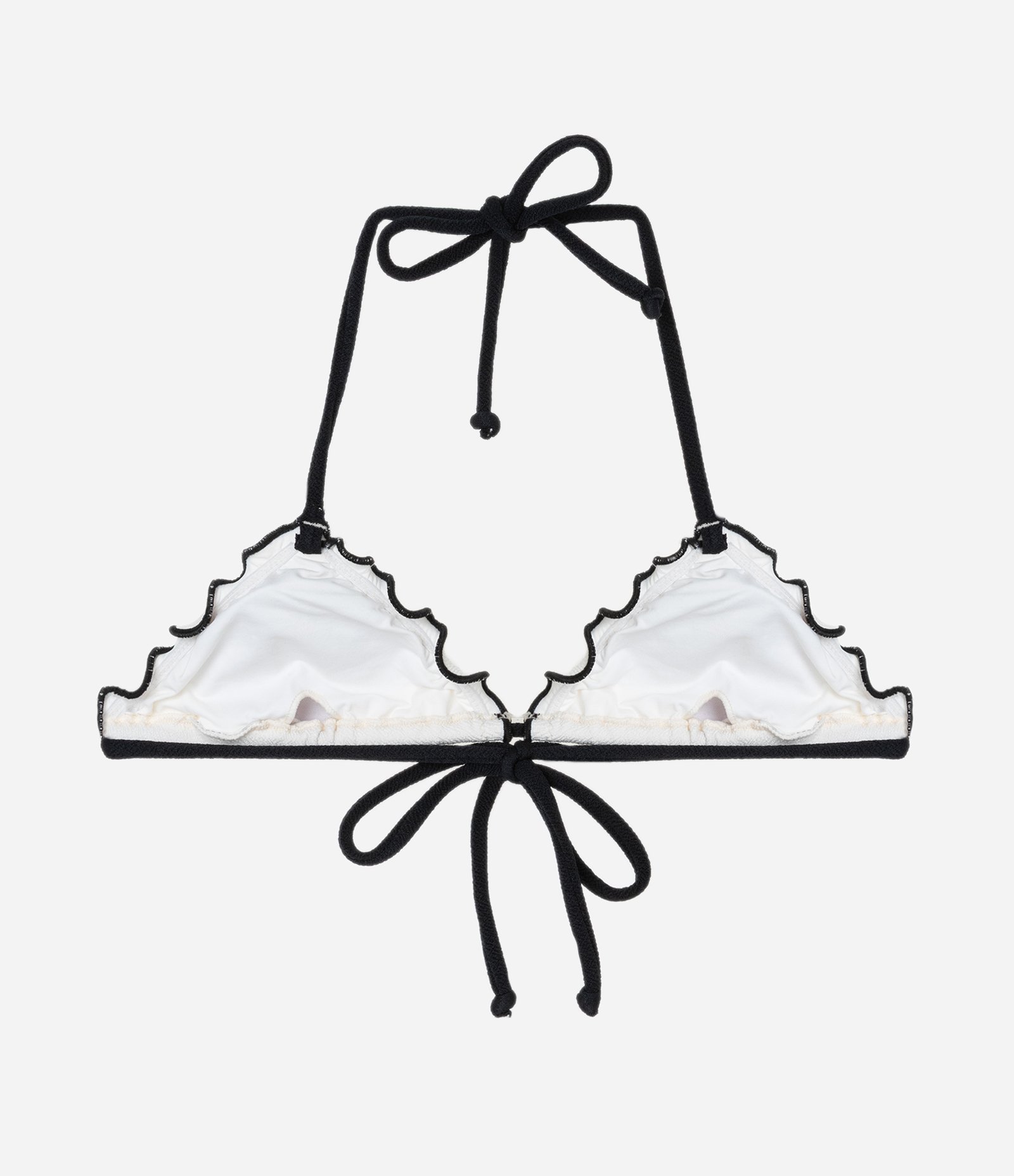 Biquíni Top Cortininha em Microfibra Texturizada com Detalhe Contrastante Branco 6
