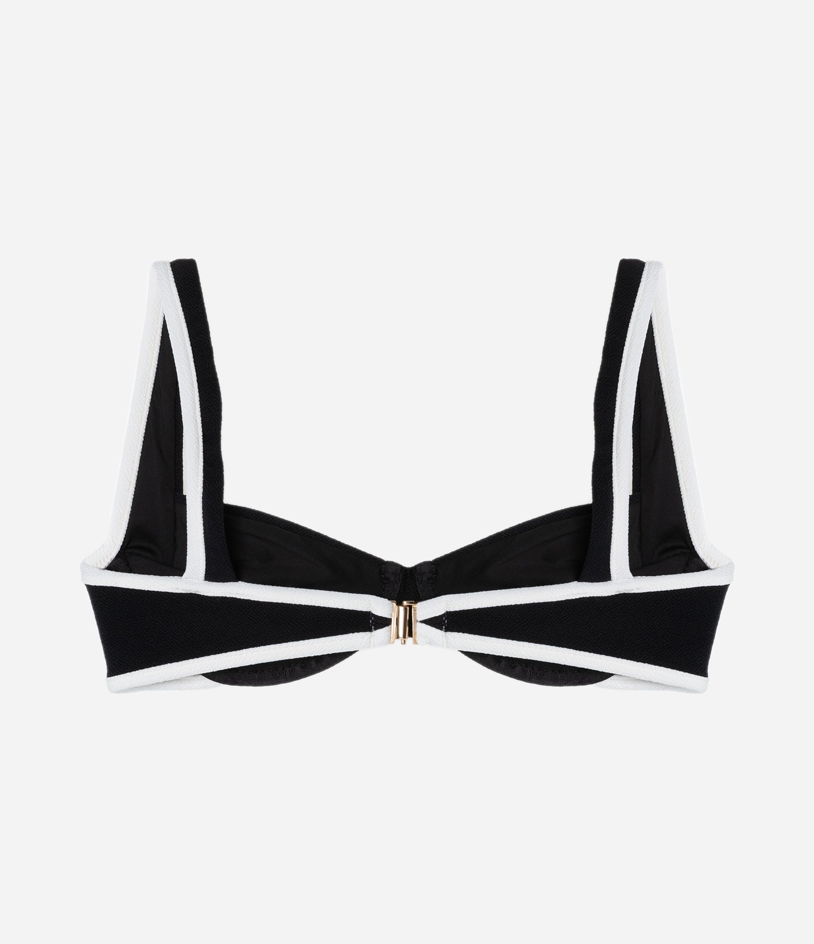 Biquíni Top Meia Taça em Microfibra Texturizada com Detalhe Contrastante Preto 6
