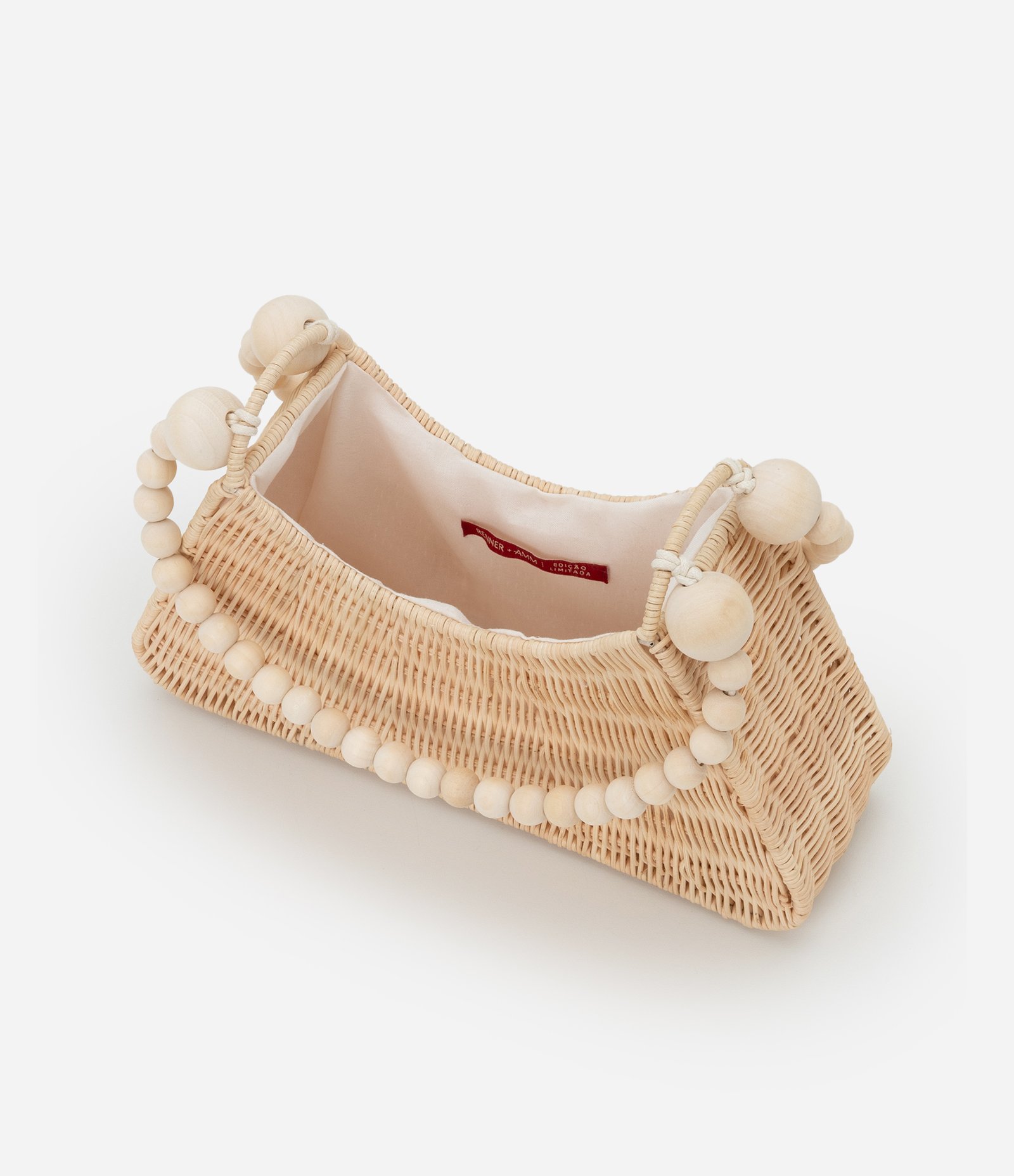 Bolsas Baguete em Palha com Alça Dupla de Bolinhas Bege 8