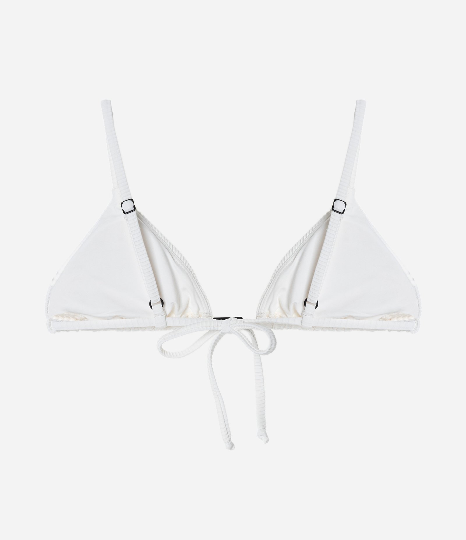 Biquíni Top Cortininha em Microfibra Canelada com Aviamento Central Branco 6