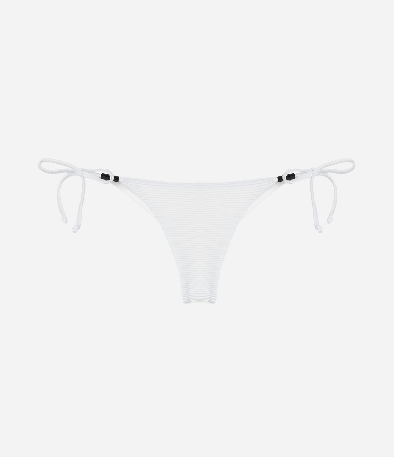 Biquíni Calcinha Lacinho em Microfibra Canelada com Aviamentos Laterais Branco 5