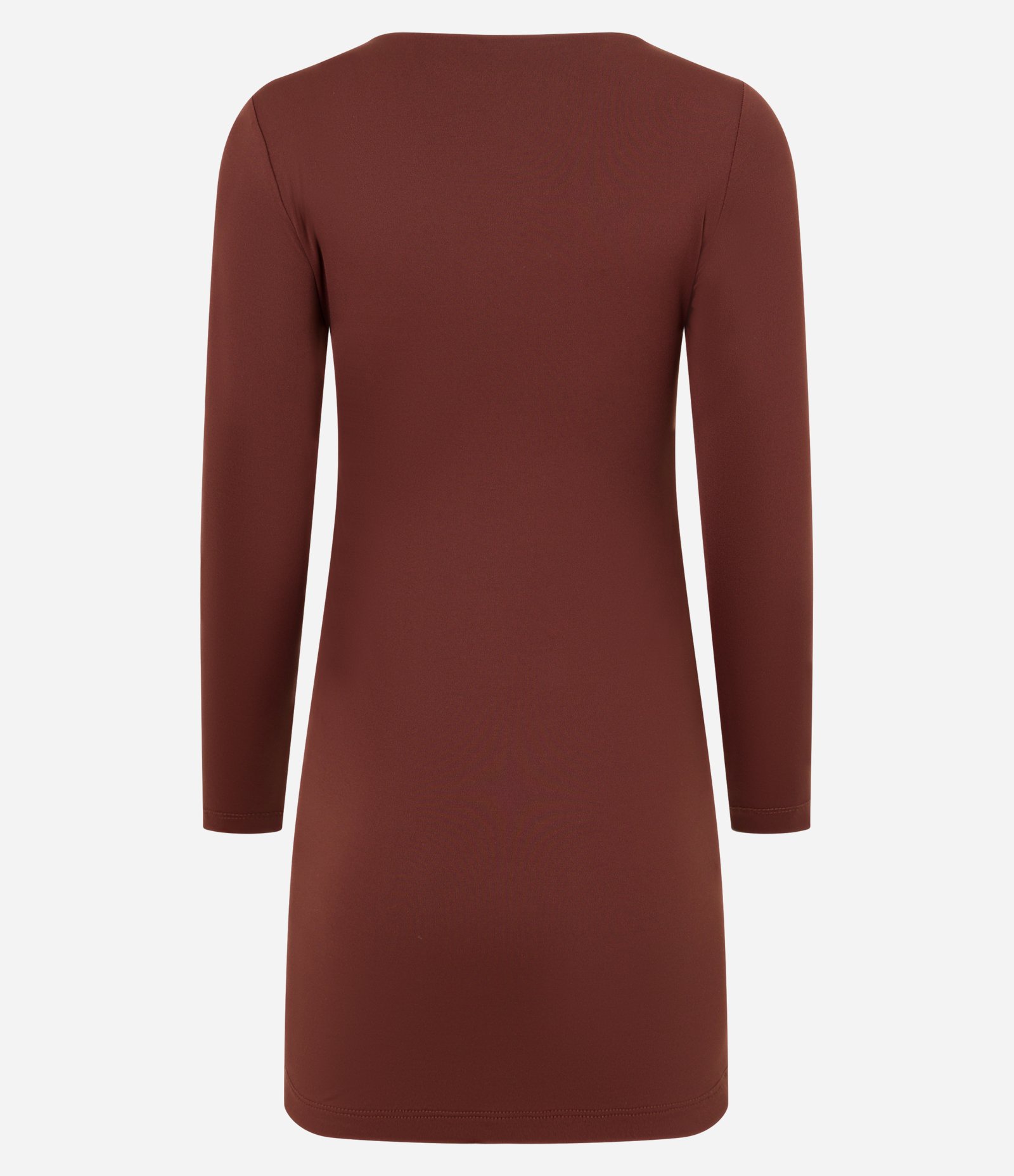 Vestido Curto com Decote Assimétrico Marrom 6