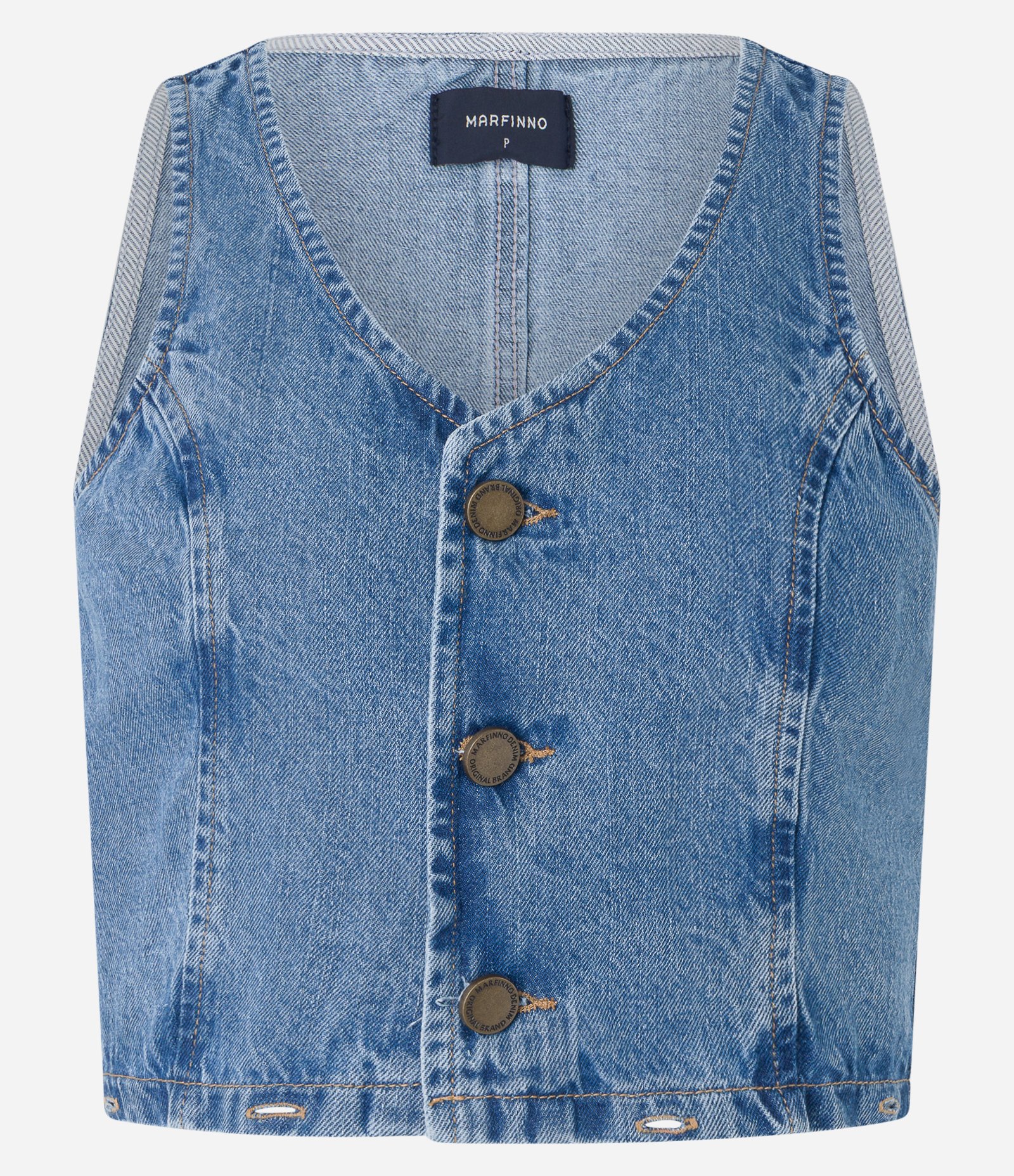 Vestido Midi em Jeans com Partes Removíveis Azul 7