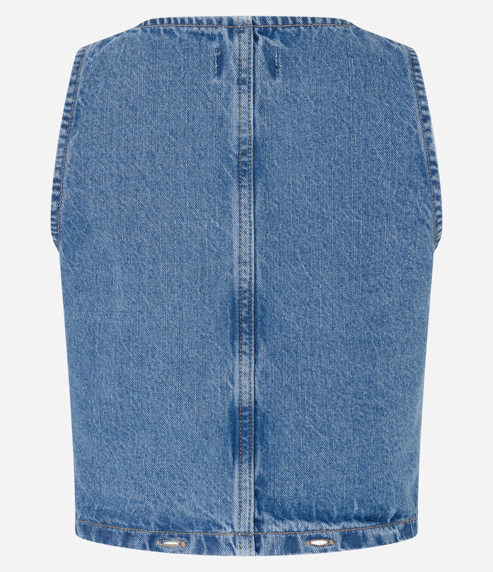 Vestido Midi em Jeans com Partes Removíveis Azul 8