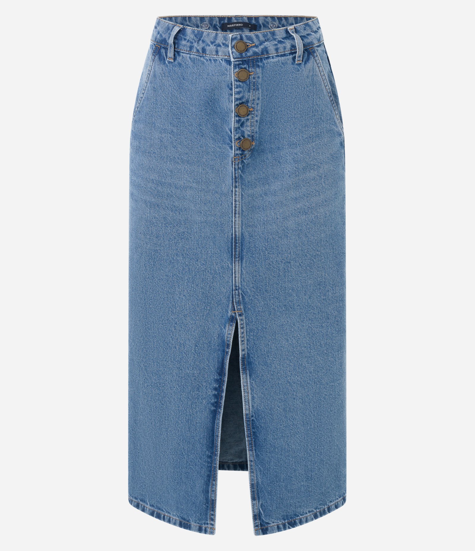 Vestido Midi em Jeans com Partes Removíveis Azul 9