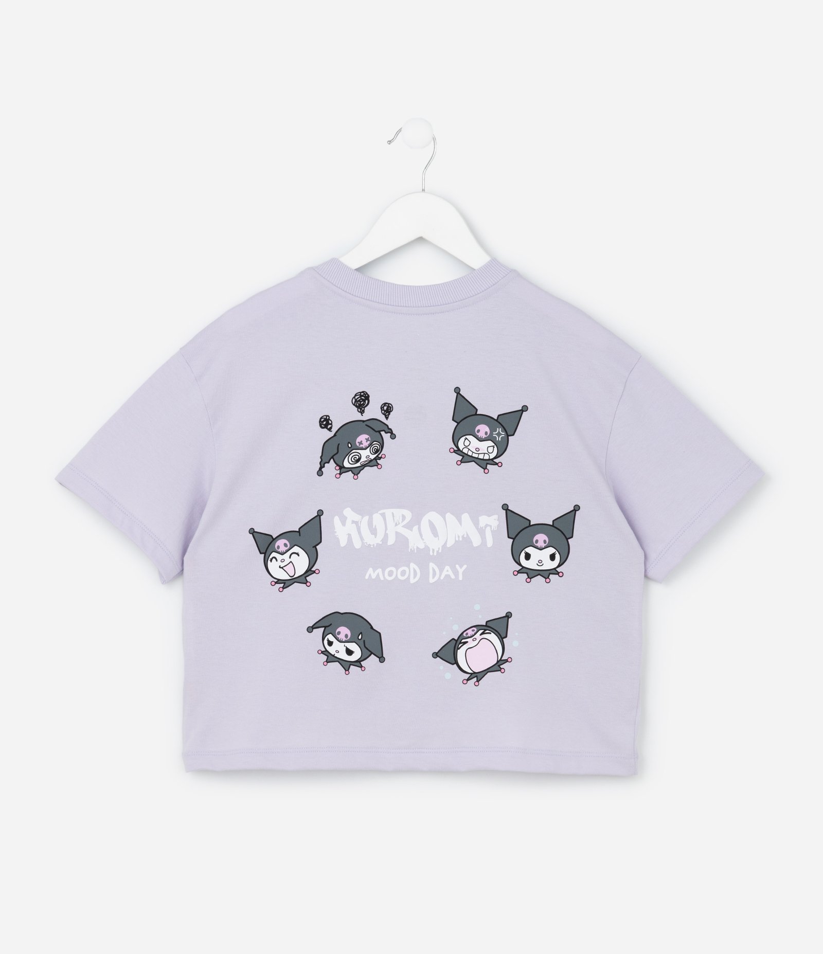 Camiseta Relaxed Infantil com Estampa Moods Kuromi - Tam 6 a 14 Anos Roxo 2