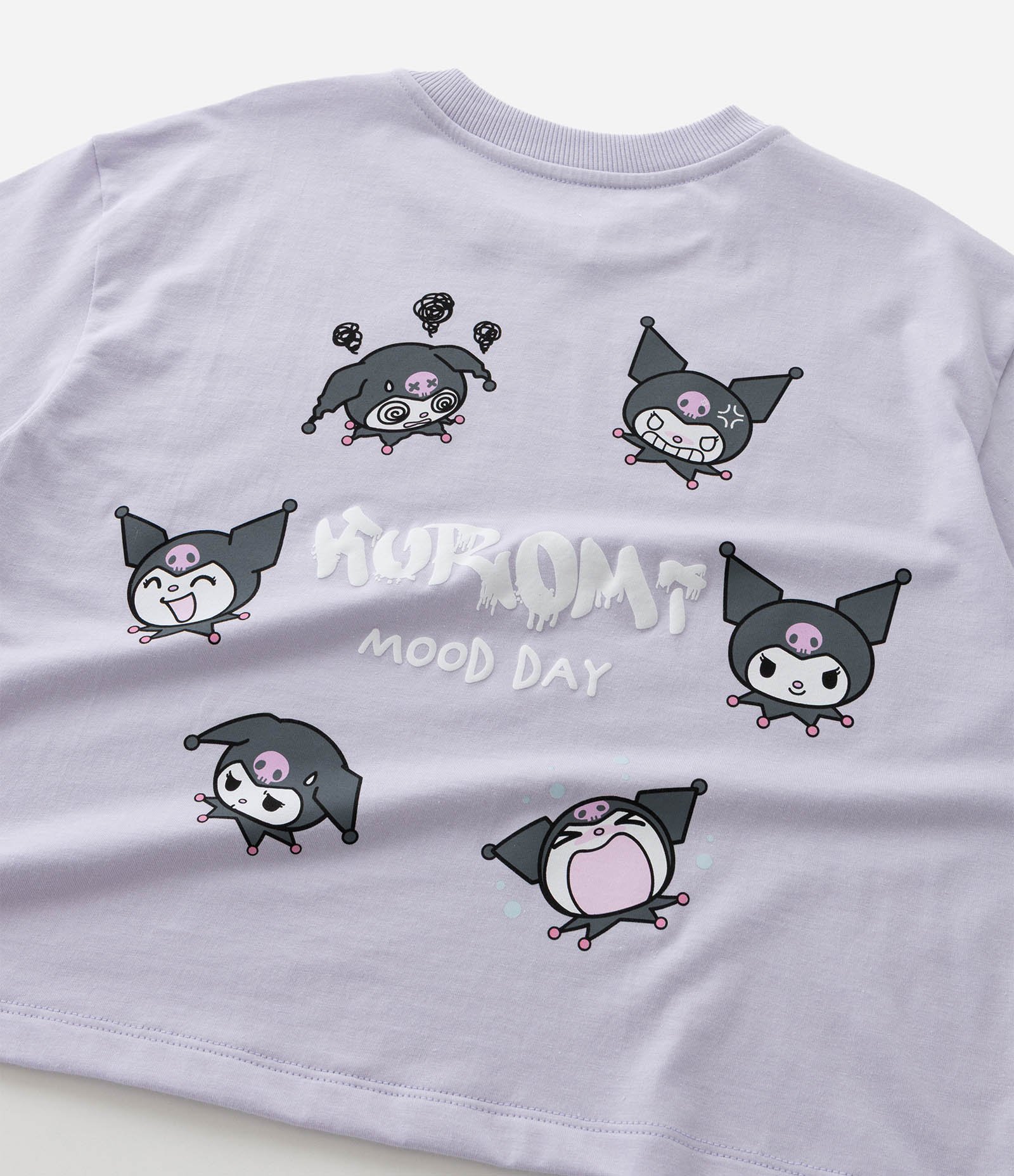 Camiseta Relaxed Infantil com Estampa Moods Kuromi - Tam 6 a 14 Anos Roxo 6