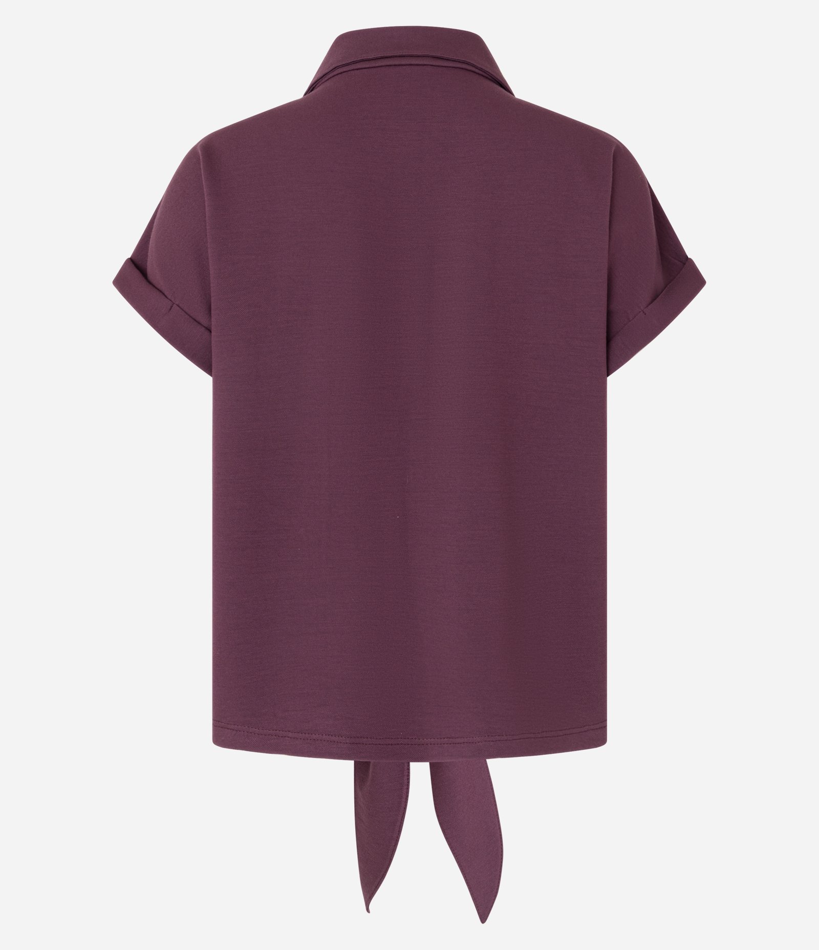 Blusa Texturizada em Viscose com Botões e Amarração Vinho 7