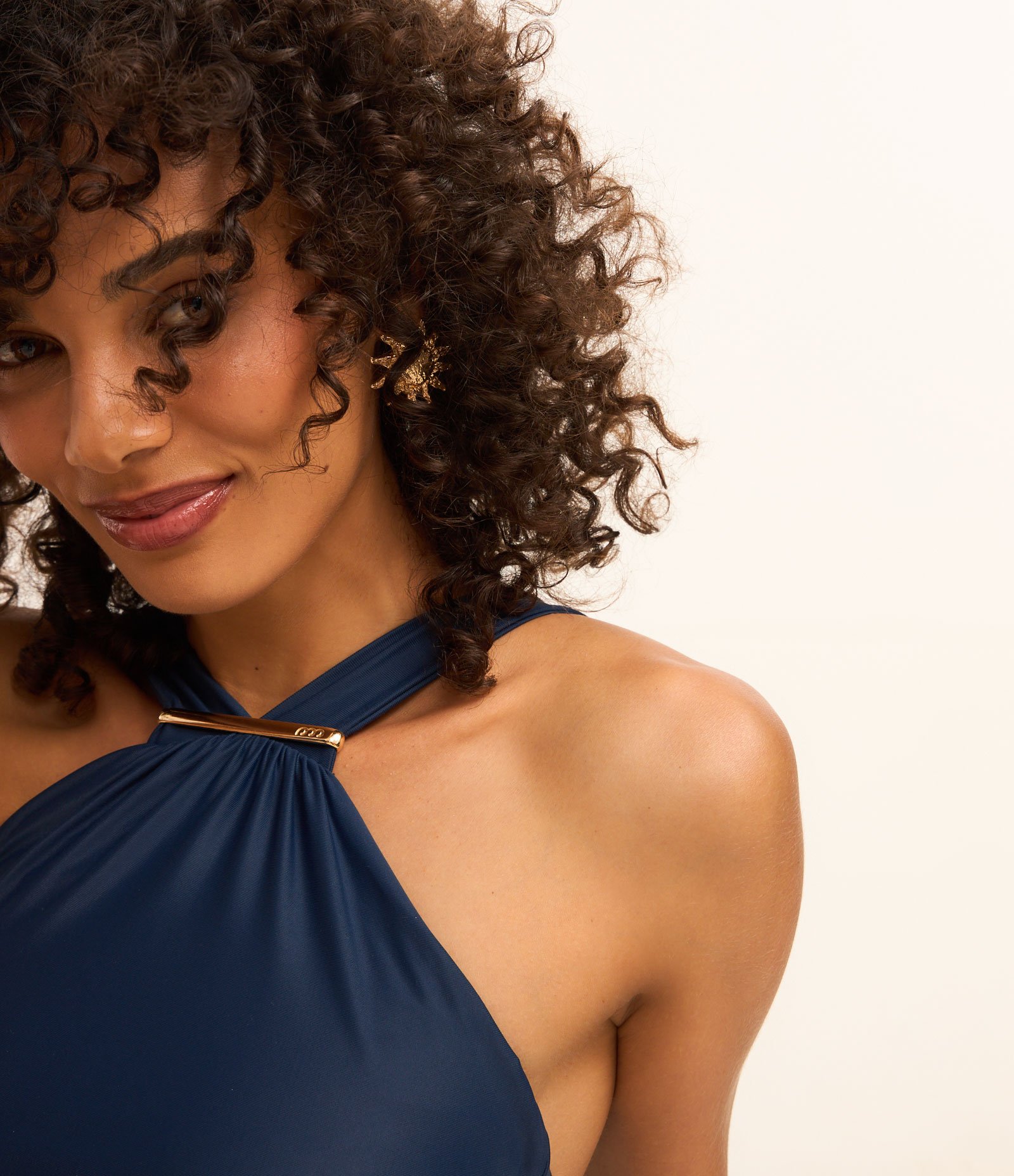 Maiô em Poliamida com Detalhe Metalizado Azul 2