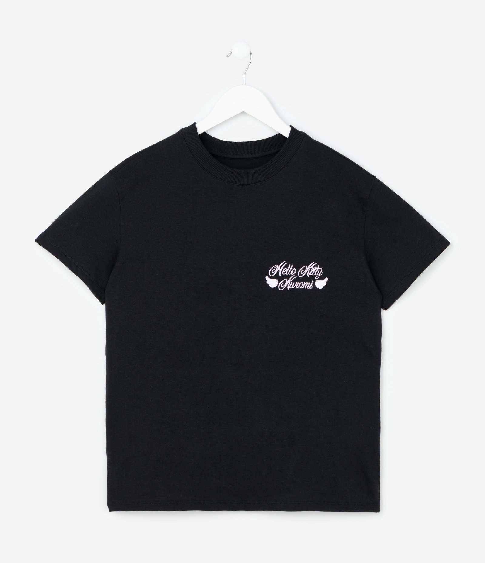 Camiseta Relaxed Infantil com Estampa e Lettering Hello Kitty e Kuromi - Tam 5 a 14 Anos Preto 1