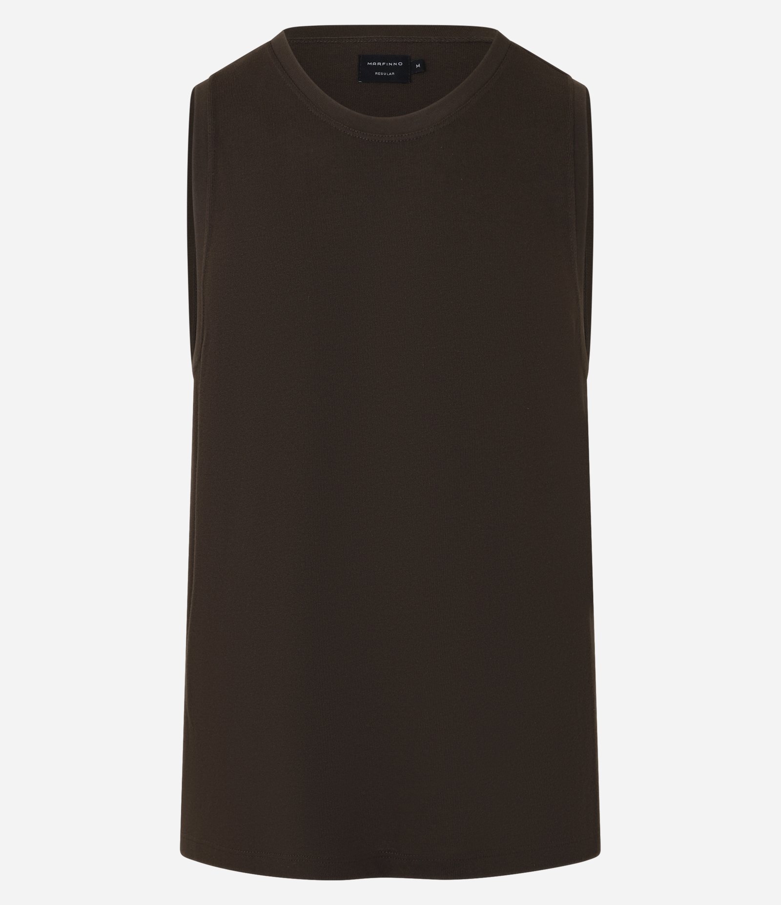 Regata Regular em Tricô com Textura Marrom 7