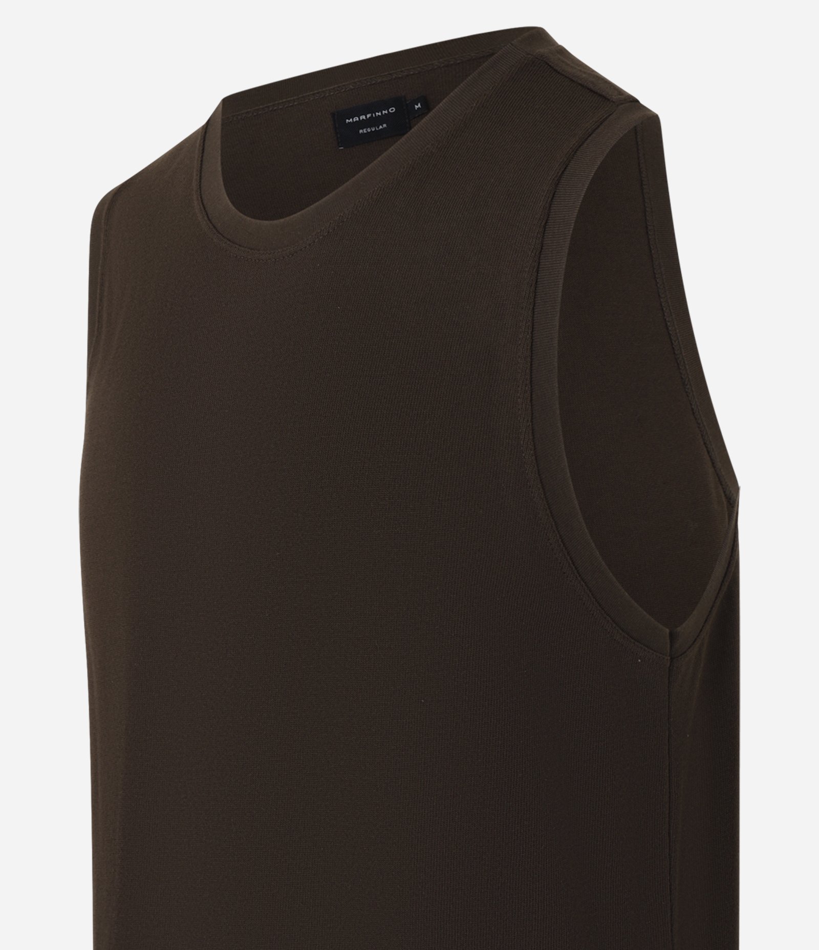 Regata Regular em Tricô com Textura Marrom 8