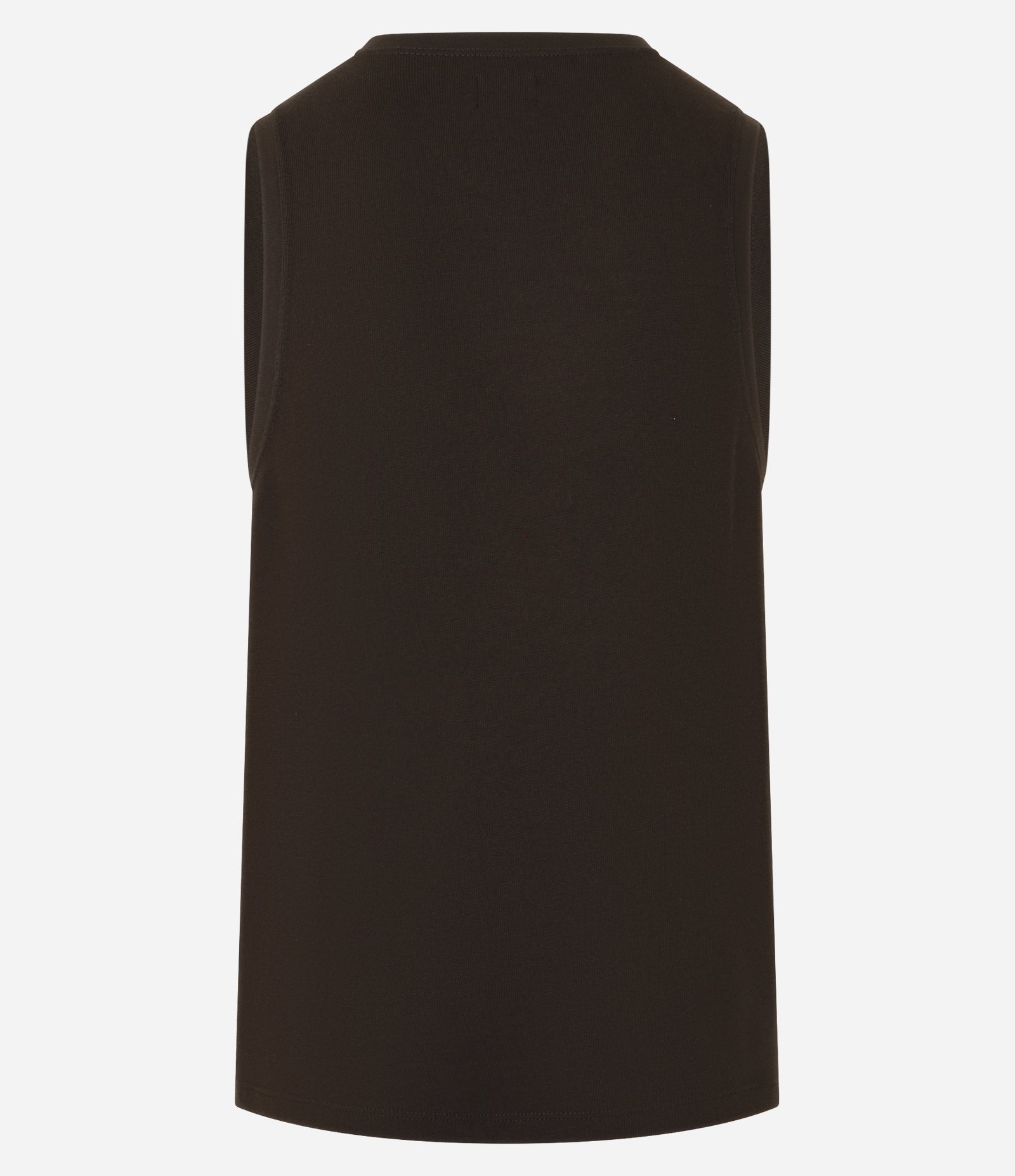 Regata Regular em Tricô com Textura Marrom 9