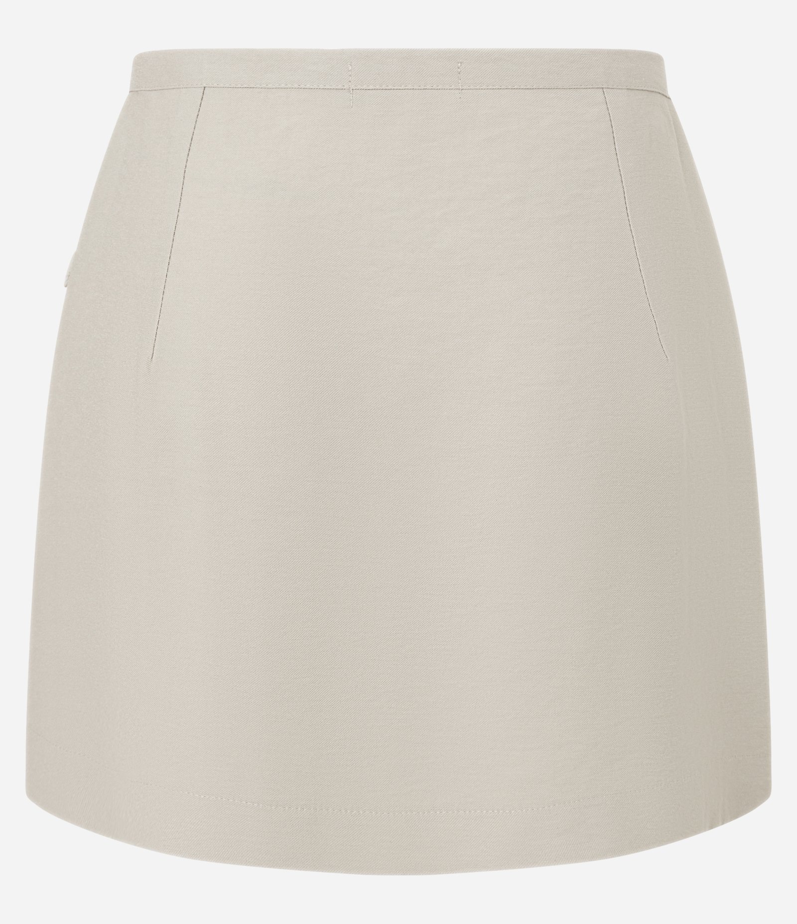 Saia Curta em Viscose Transpassada com Fivela Lateral Bege 6