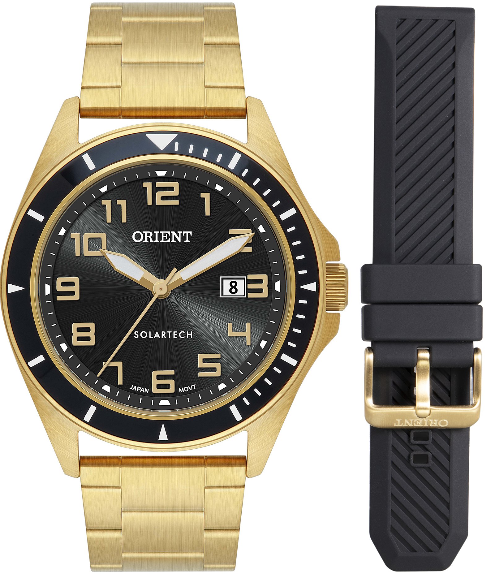 Relógio Analógico Solartech Masculino Orient Dourado 1