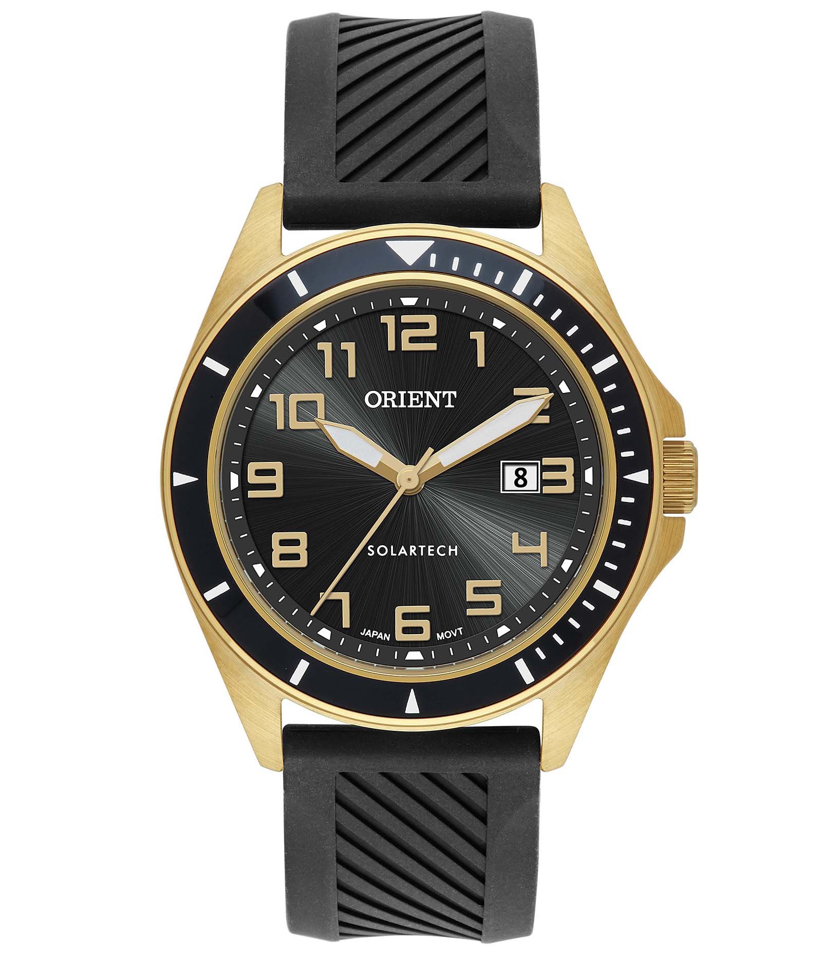 Relógio Analógico Solartech Masculino Orient Dourado 4