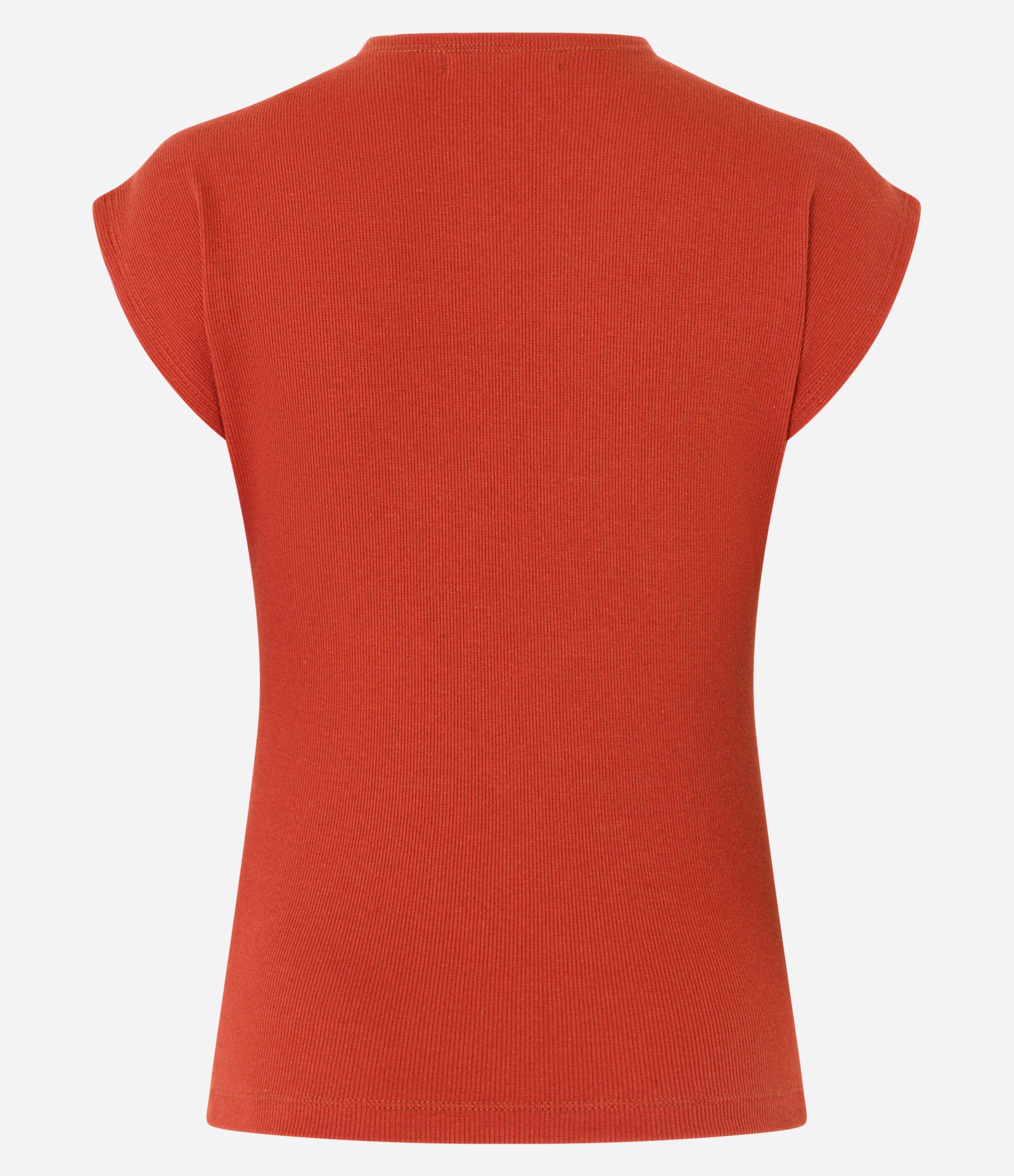 Blusa Canelada em Ribana com Manga Sem Cava Terracota 7