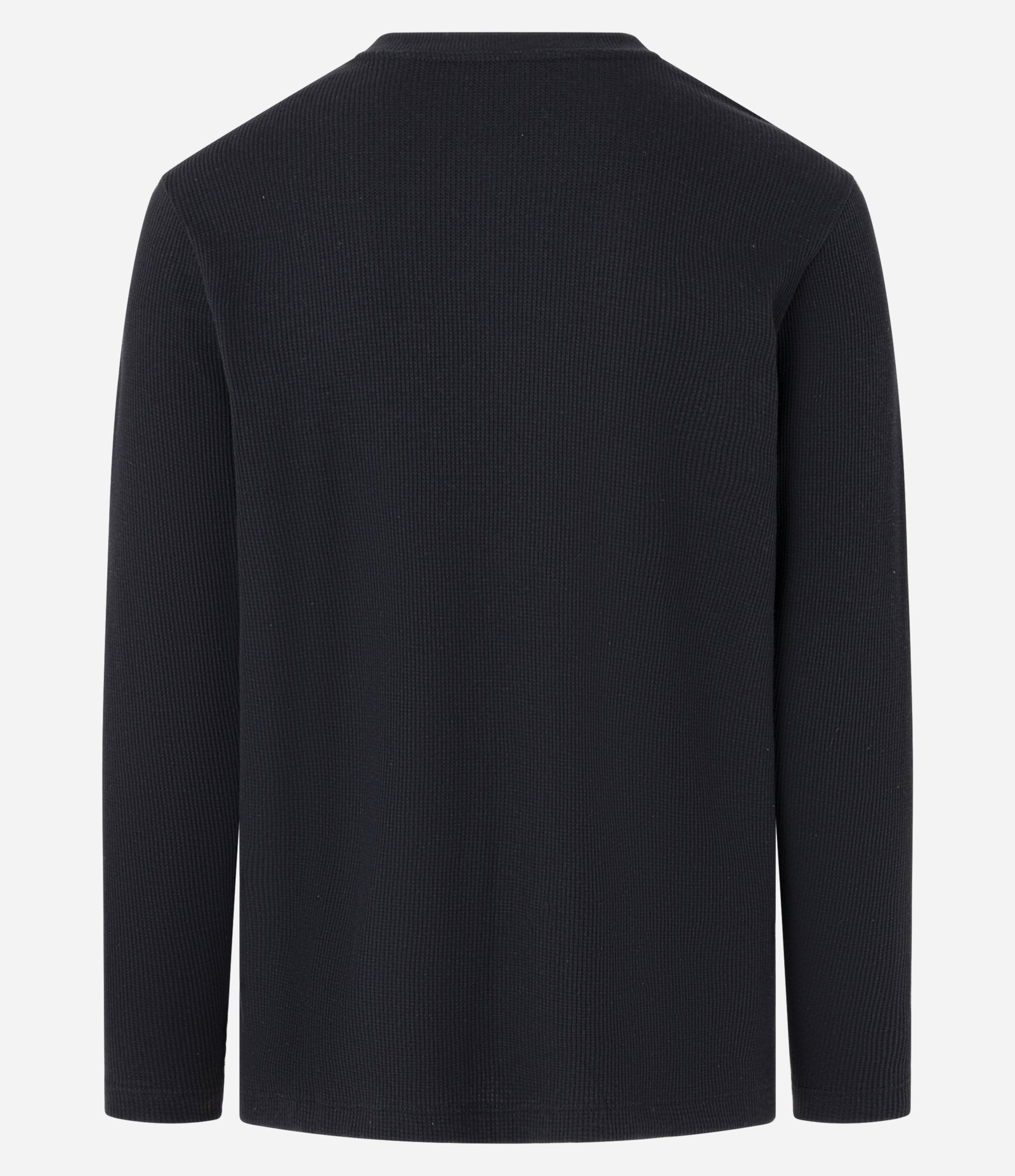 Camiseta Regular em Waffle com Gola Redonda e Texturizada Preto 8