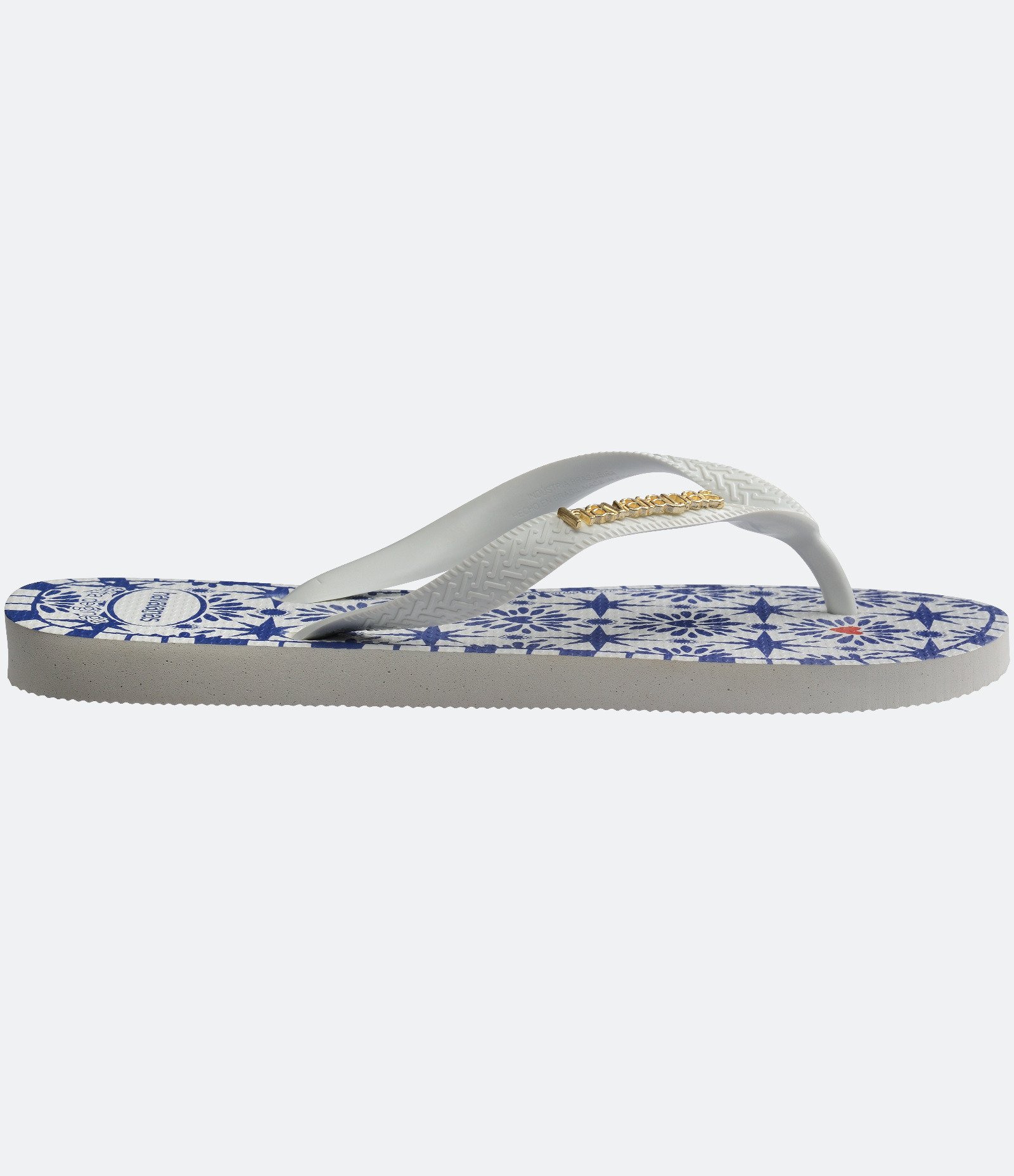 Chinelo de Dedo com Tira Grossa Estampa Estrelas Havaina Azul/Branco 3